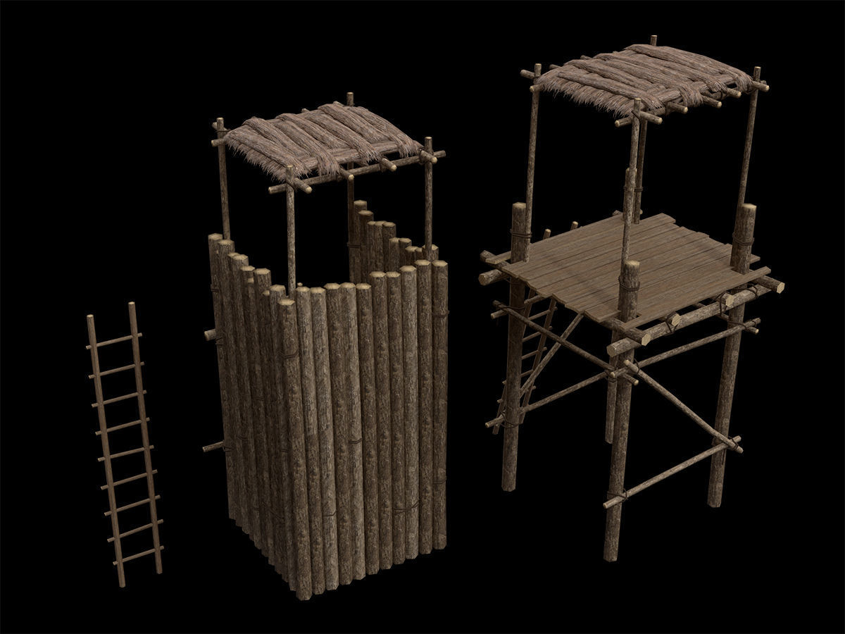 Ancient Camp Construction Kit Low-poly 3D model_19