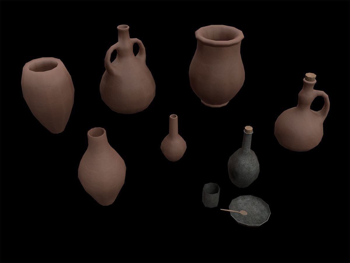 Ancient Camp Construction Kit Low-poly 3D model_46