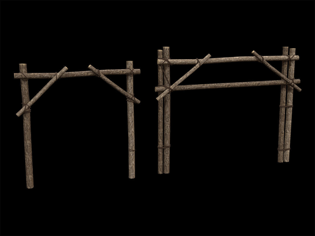 Ancient Camp Construction Kit Low-poly 3D model_10