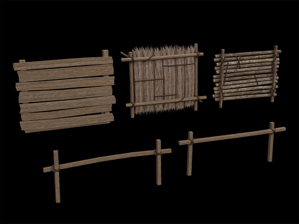 Ancient Camp Construction Kit Low-poly 3D model_12