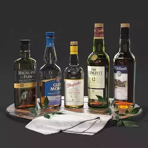 Set of bottles 02 3D model