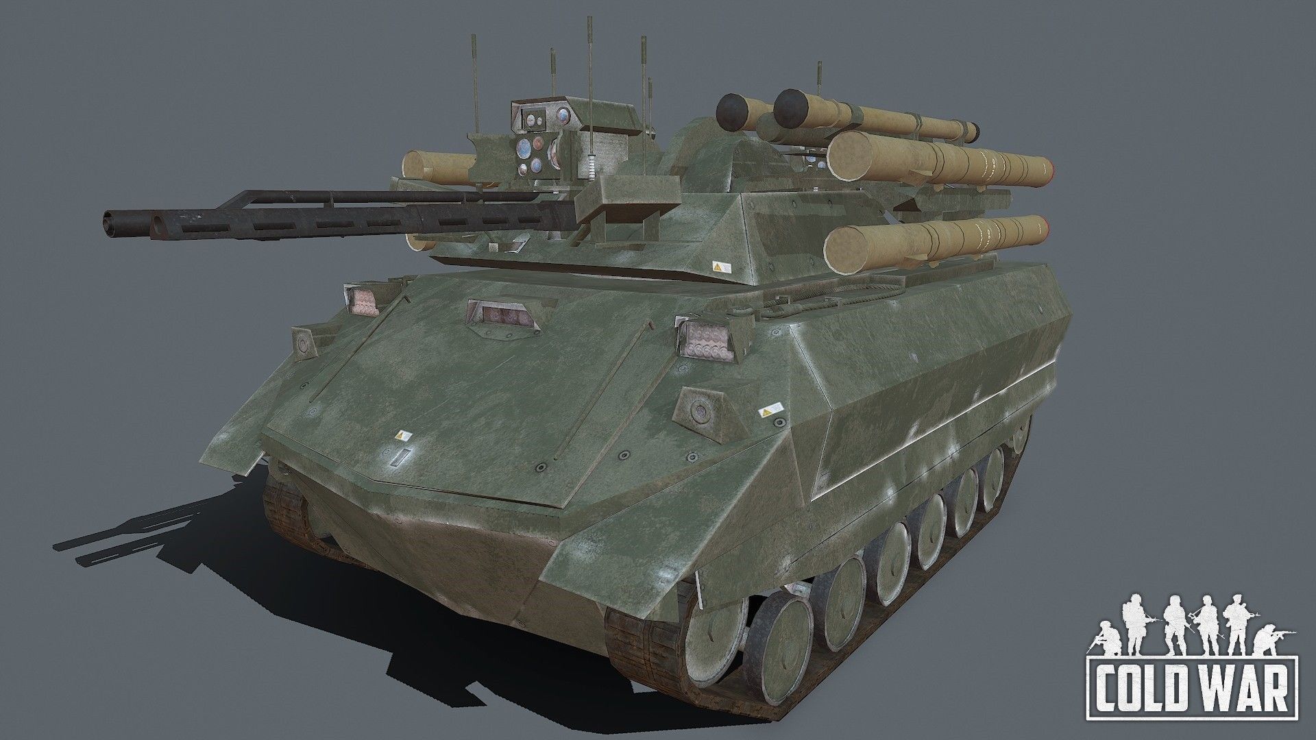 Uran 9 robot Low-poly 3D model_2