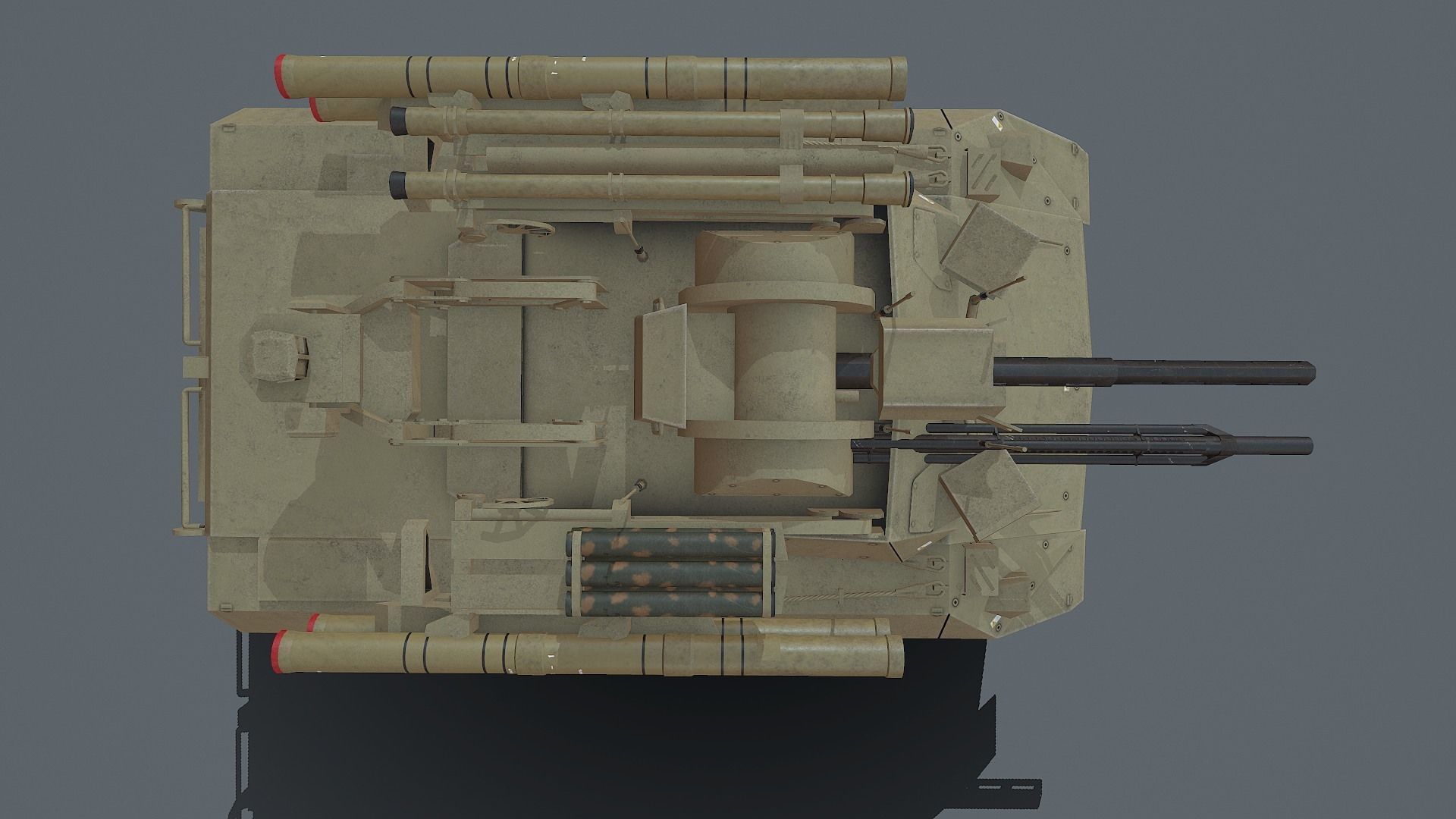 Uran 9 robot Low-poly 3D model_3