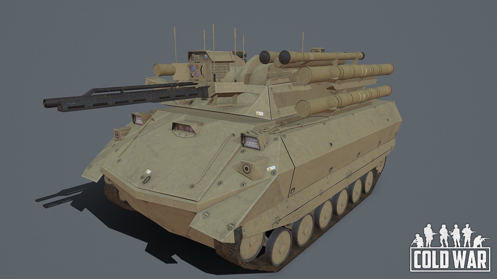 Uran 9 robot Low-poly 3D model_5