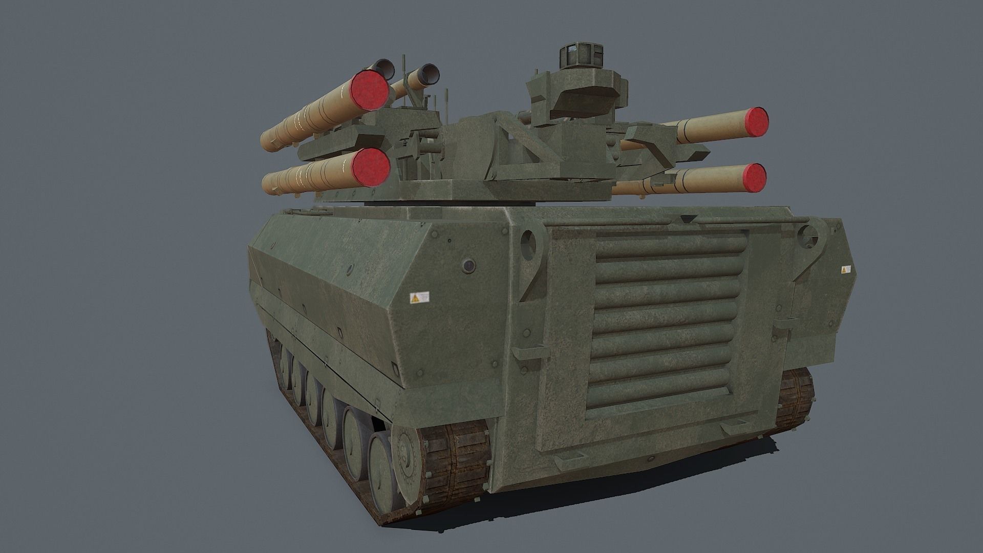 Uran 9 robot Low-poly 3D model_1