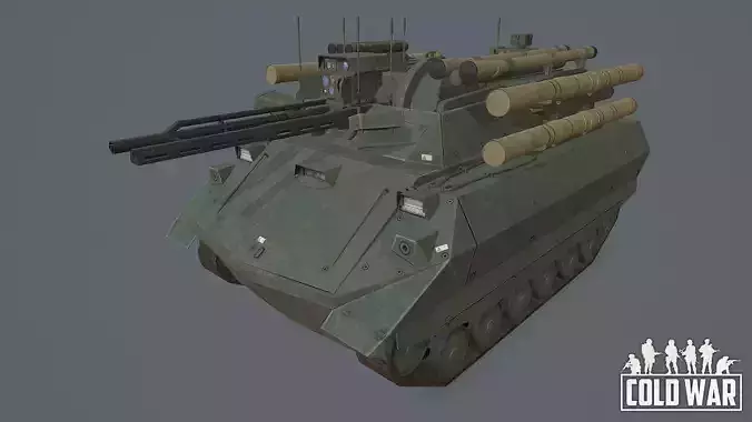 Uran 9 robot Low-poly 3D model