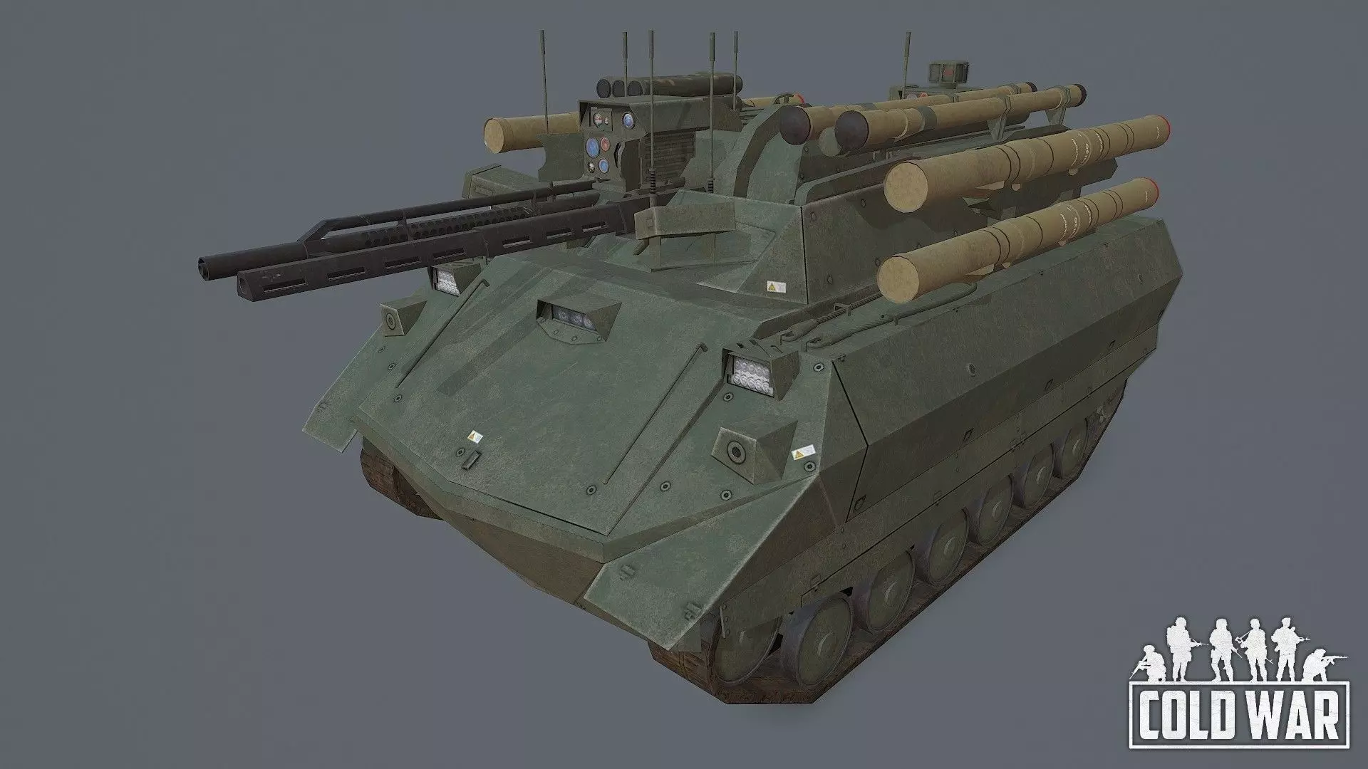 Uran 9 robot Low-poly 3D model_0