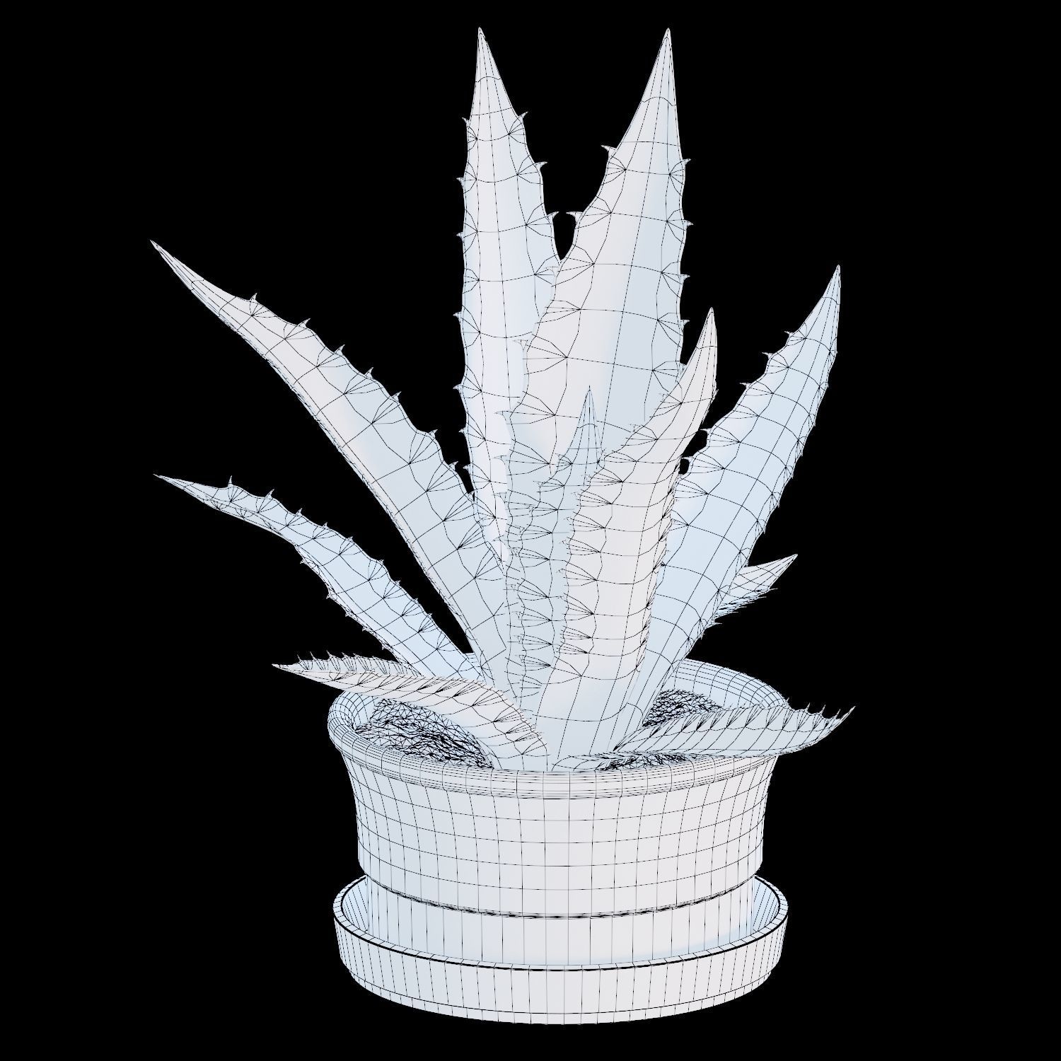 Agave set 01 3D model_9