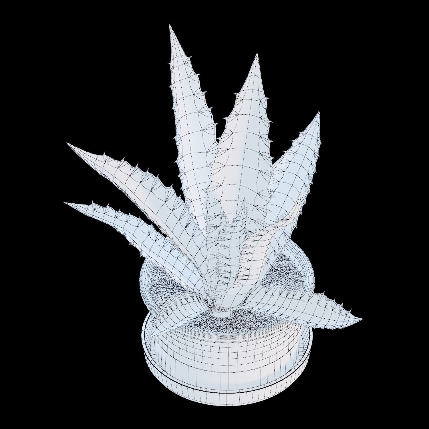 Agave set 01 3D model_8