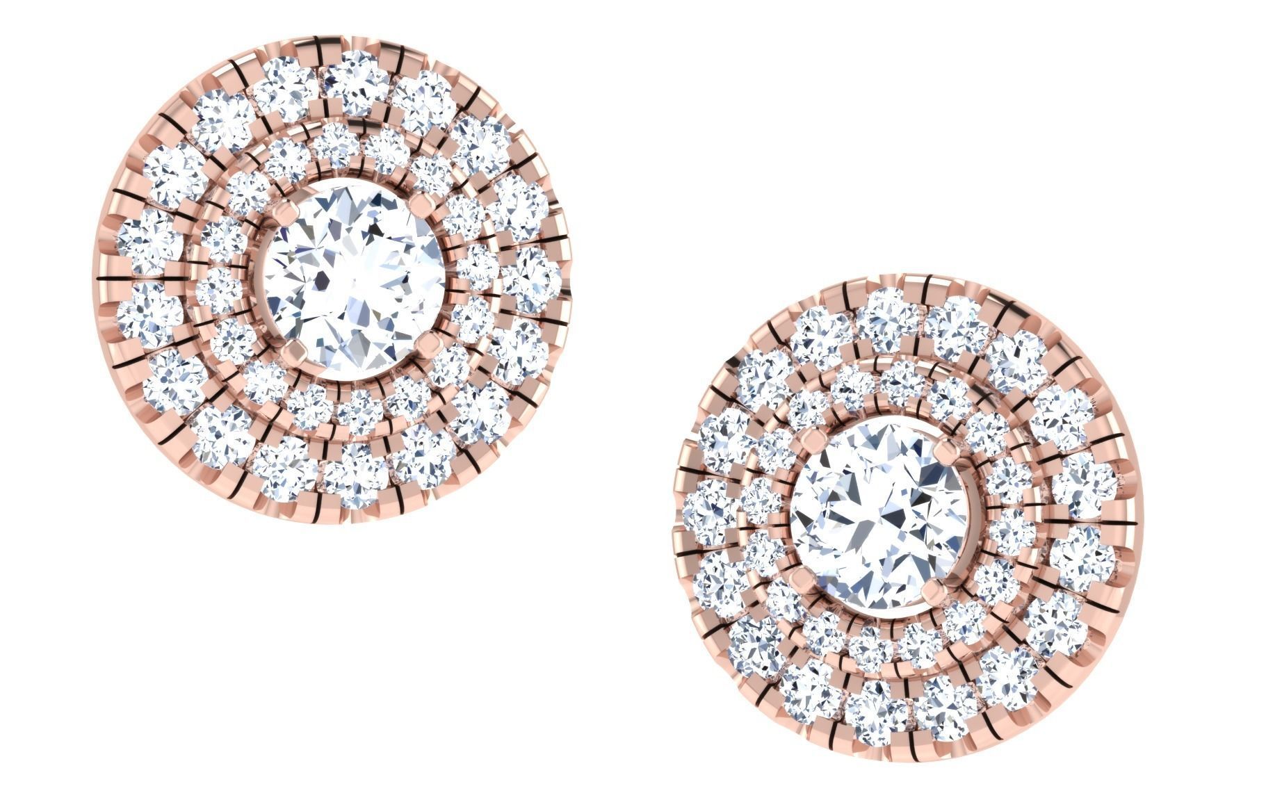 Solitaire pendant-earrings set 3dm stl render detail 3D print 3D print model_10