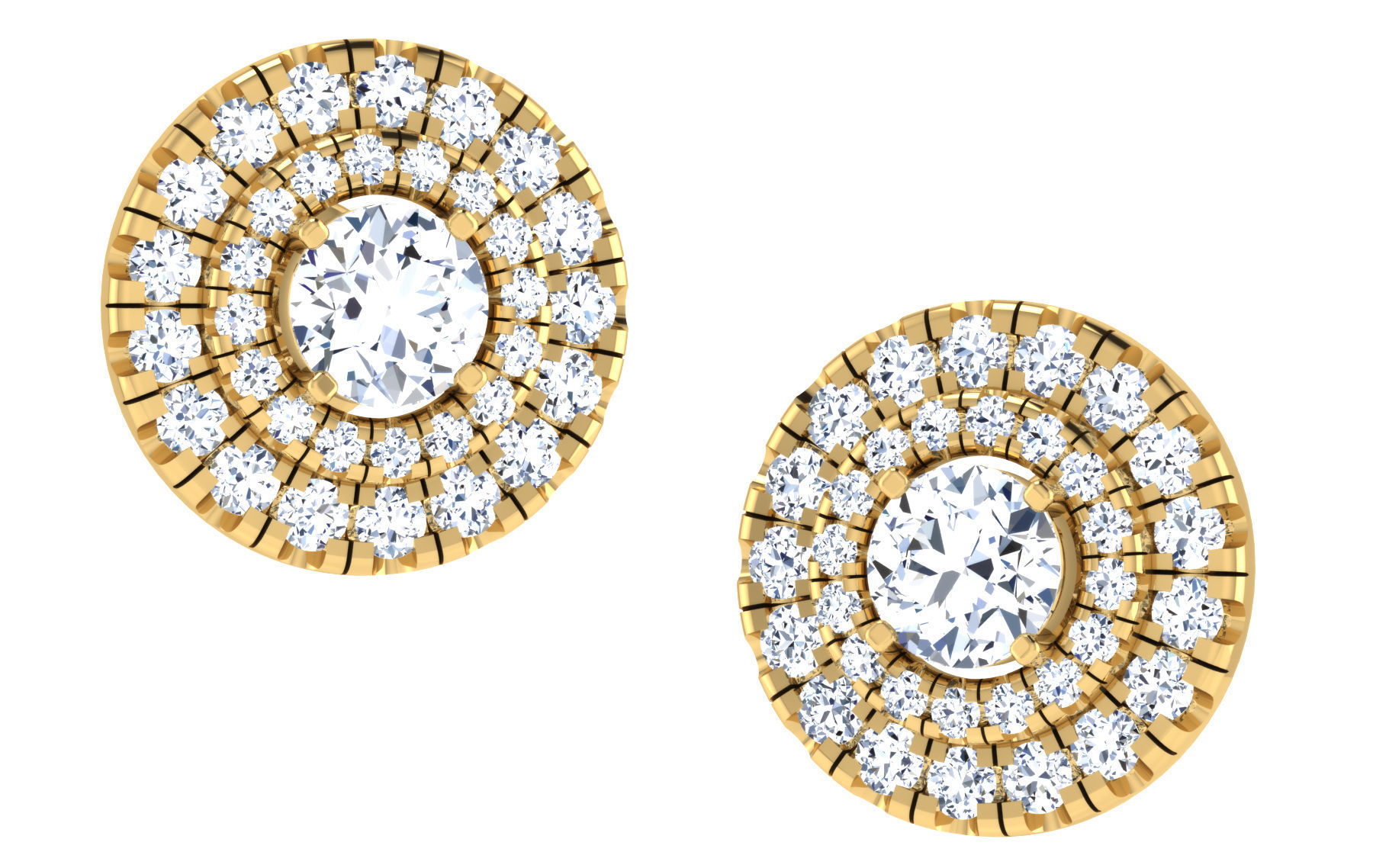 Solitaire pendant-earrings set 3dm stl render detail 3D print 3D print model_1