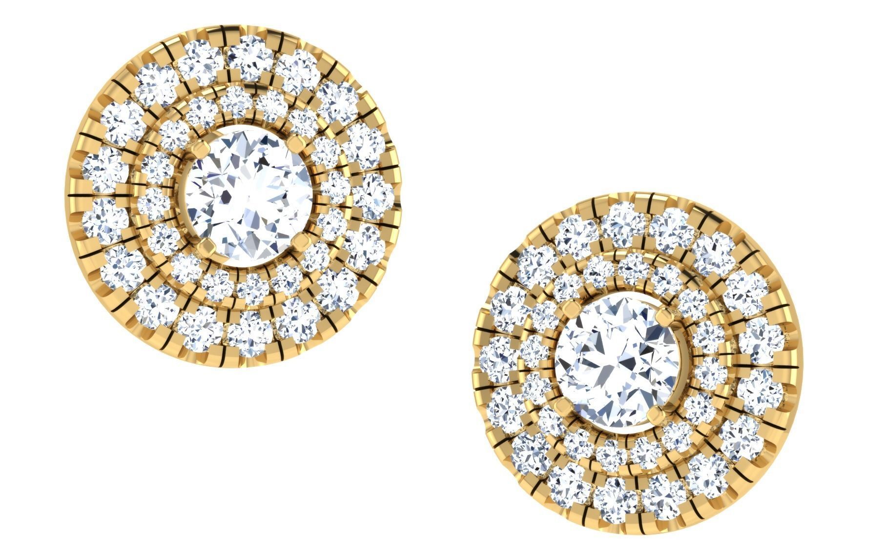 Solitaire pendant-earrings set 3dm stl render detail 3D print 3D print model_2