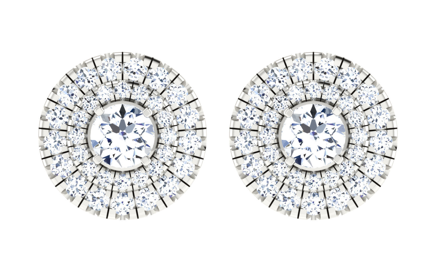 Solitaire pendant-earrings set 3dm stl render detail 3D print 3D print model_18