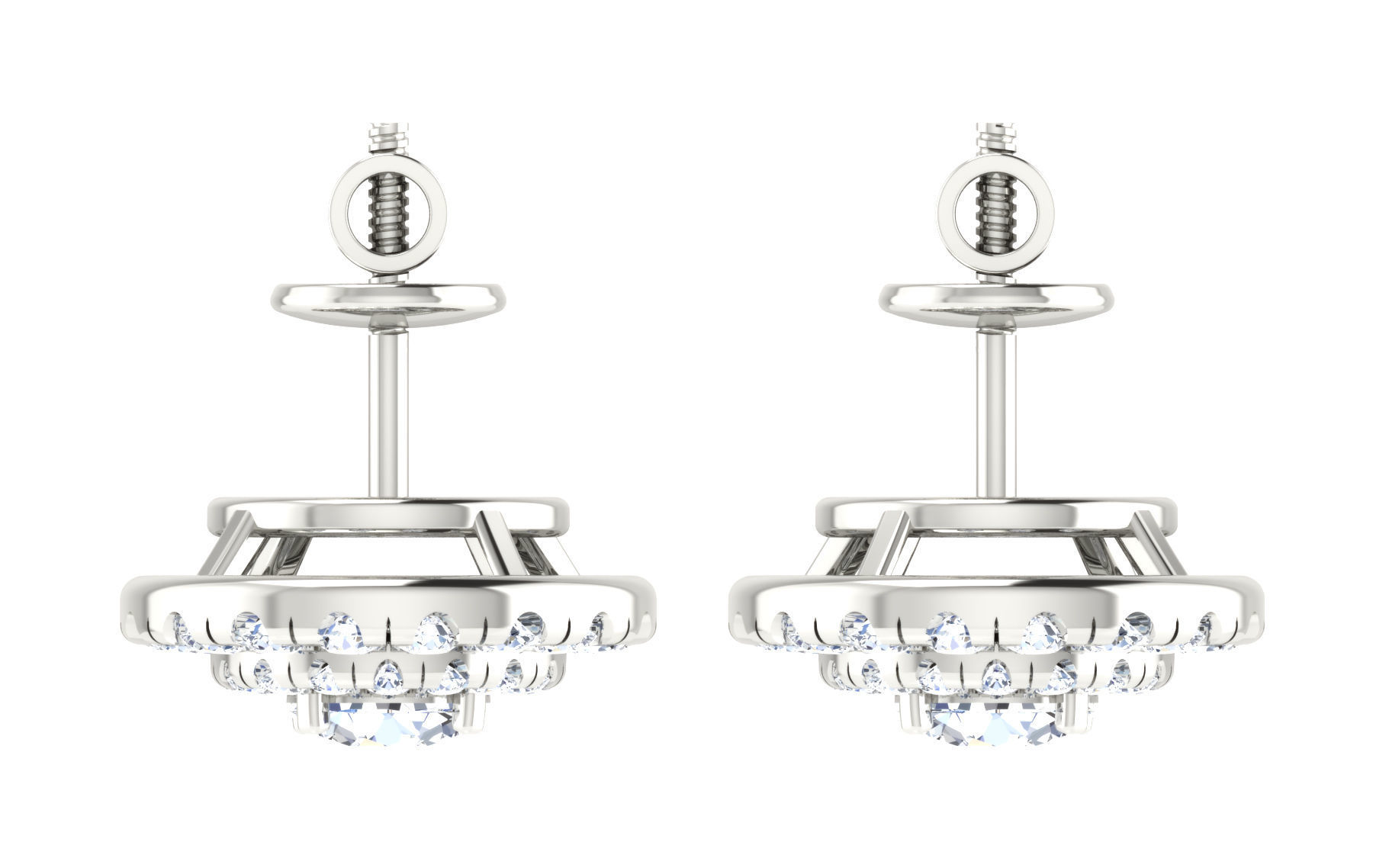 Solitaire pendant-earrings set 3dm stl render detail 3D print 3D print model_22