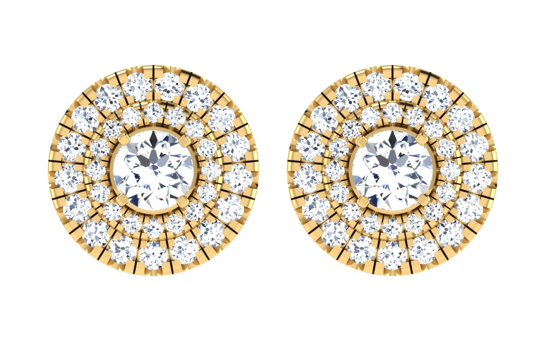 Solitaire pendant-earrings set 3dm stl render detail 3D print 3D print model_4