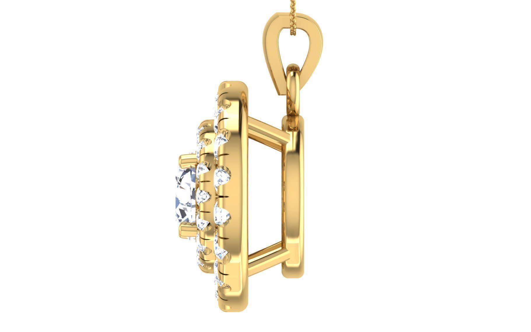 Solitaire pendant-earrings set 3dm stl render detail 3D print 3D print model_30