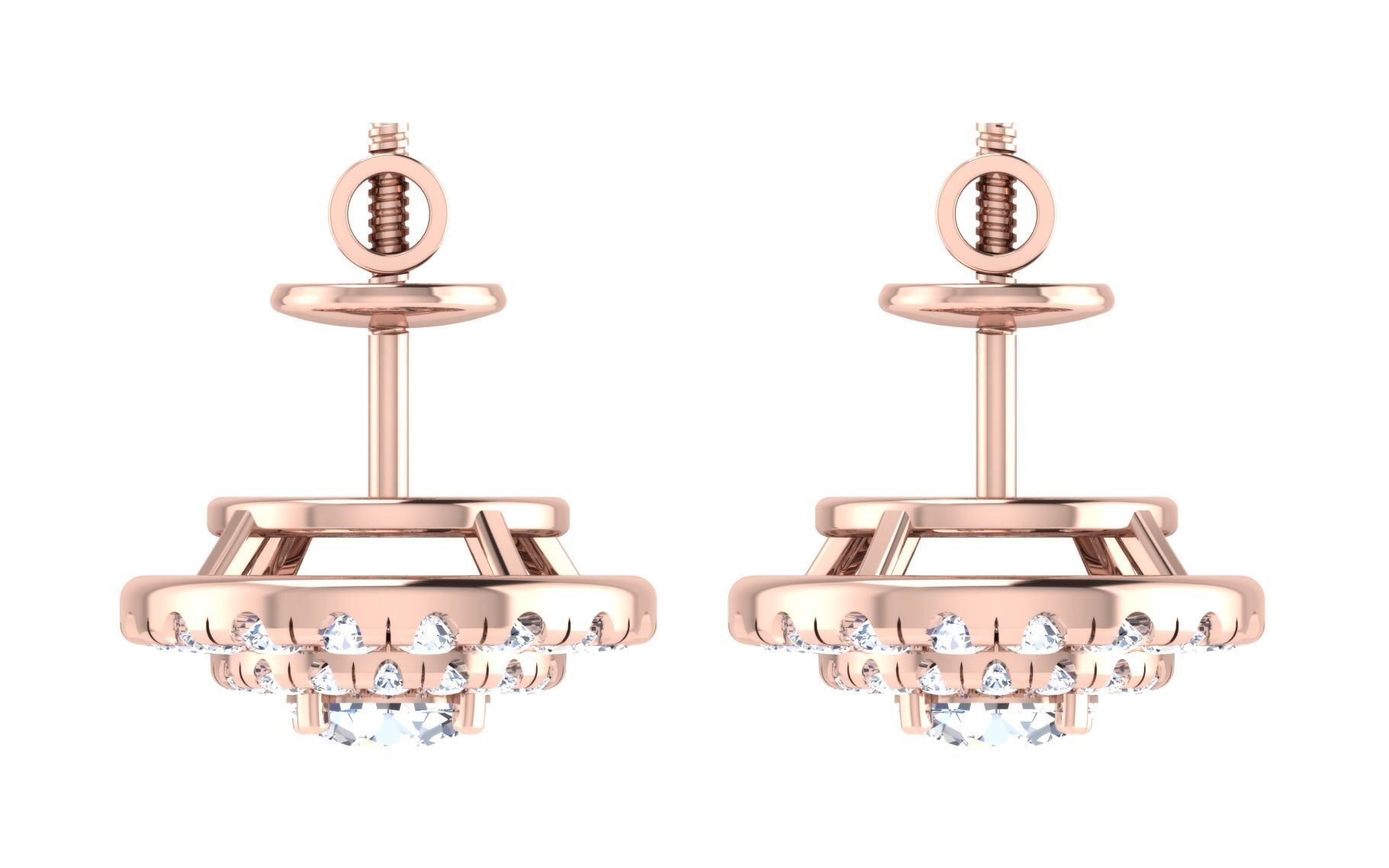 Solitaire pendant-earrings set 3dm stl render detail 3D print 3D print model_16