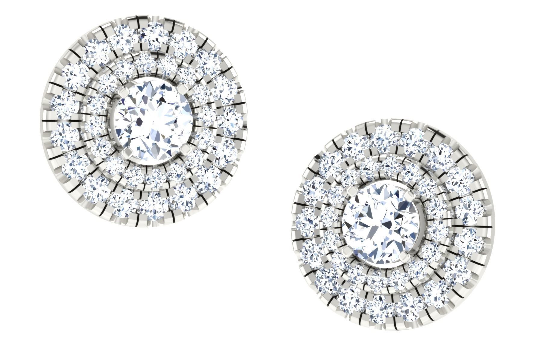 Solitaire pendant-earrings set 3dm stl render detail 3D print 3D print model_17