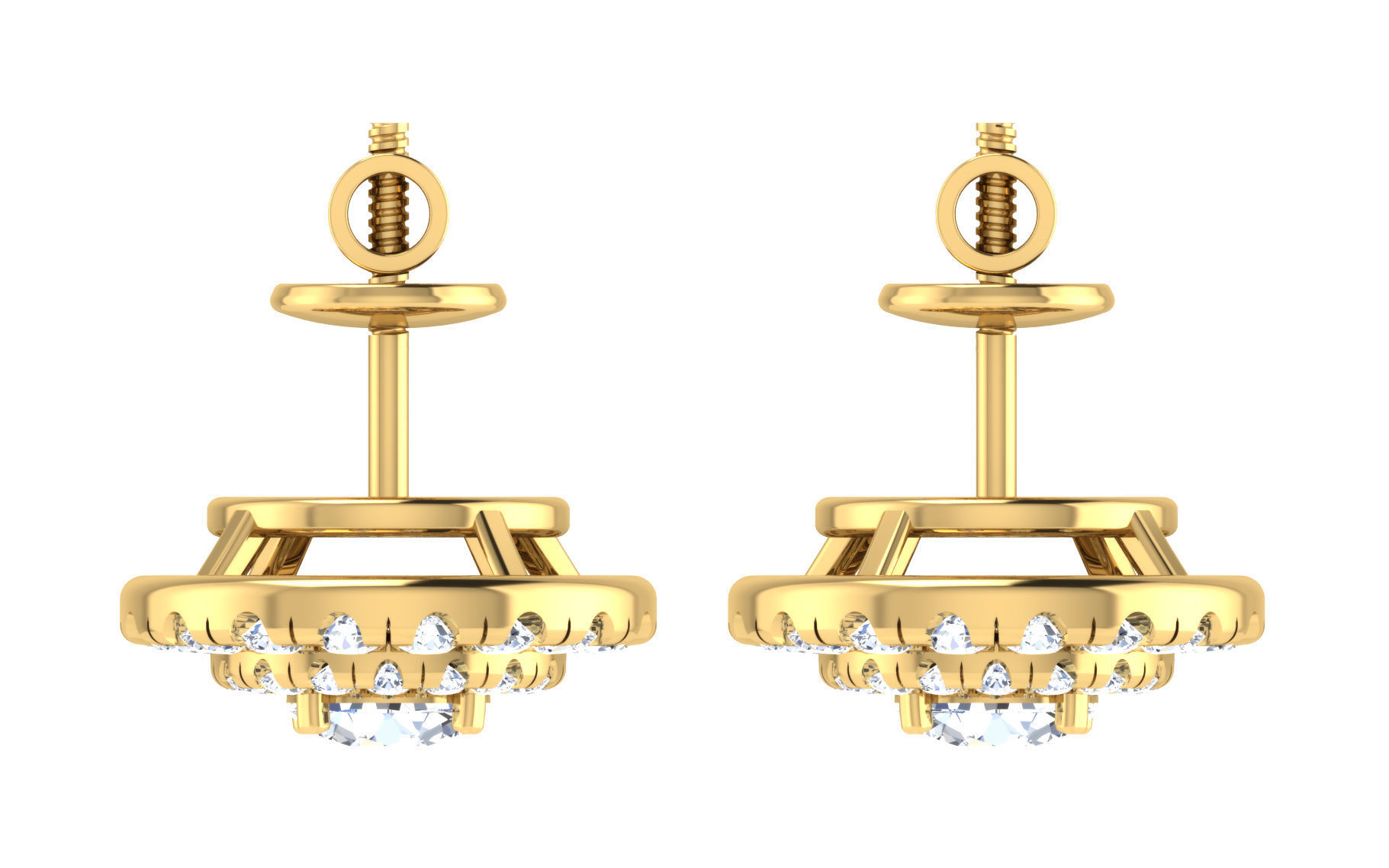 Solitaire pendant-earrings set 3dm stl render detail 3D print 3D print model_7