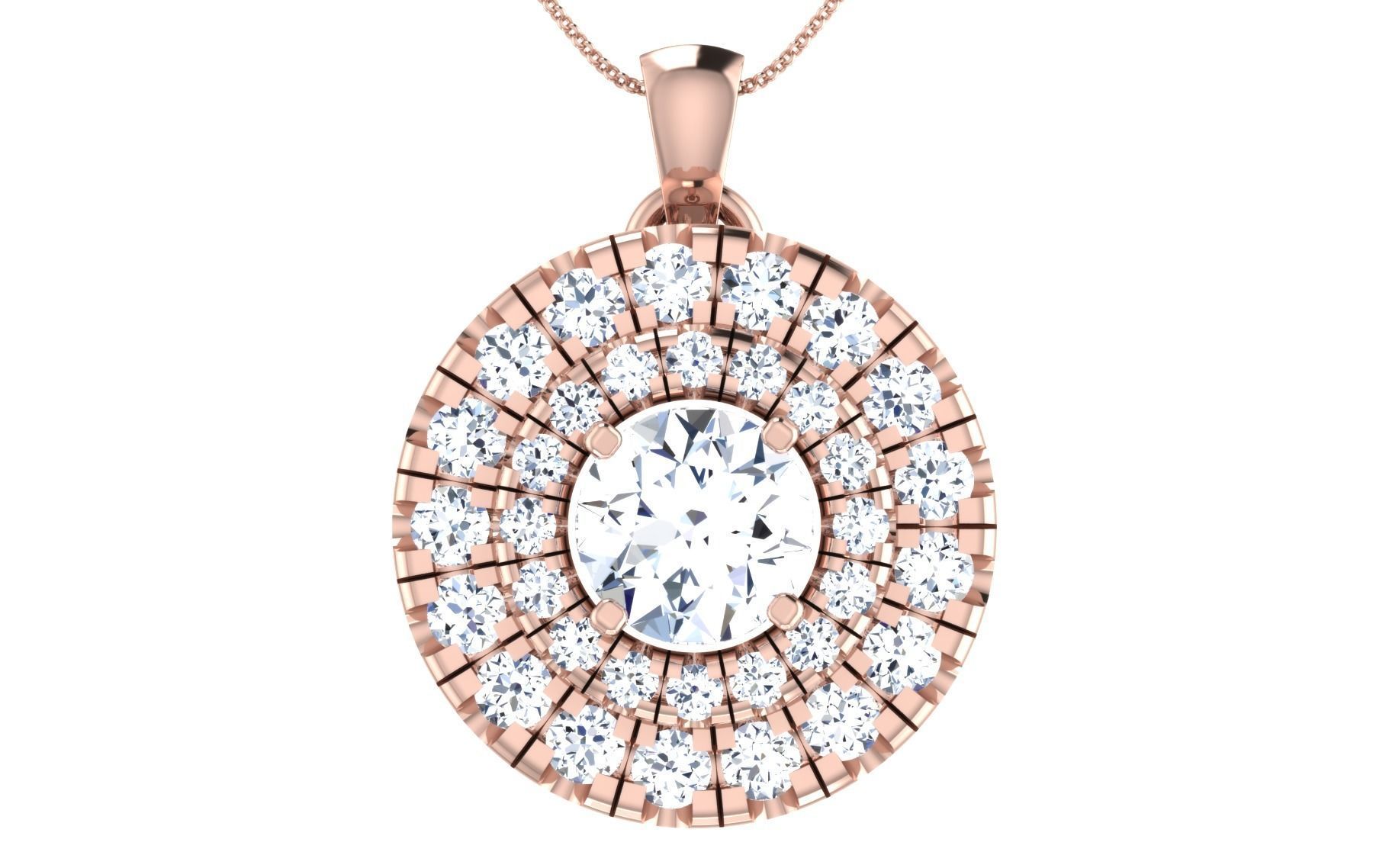 Solitaire pendant-earrings set 3dm stl render detail 3D print 3D print model_37