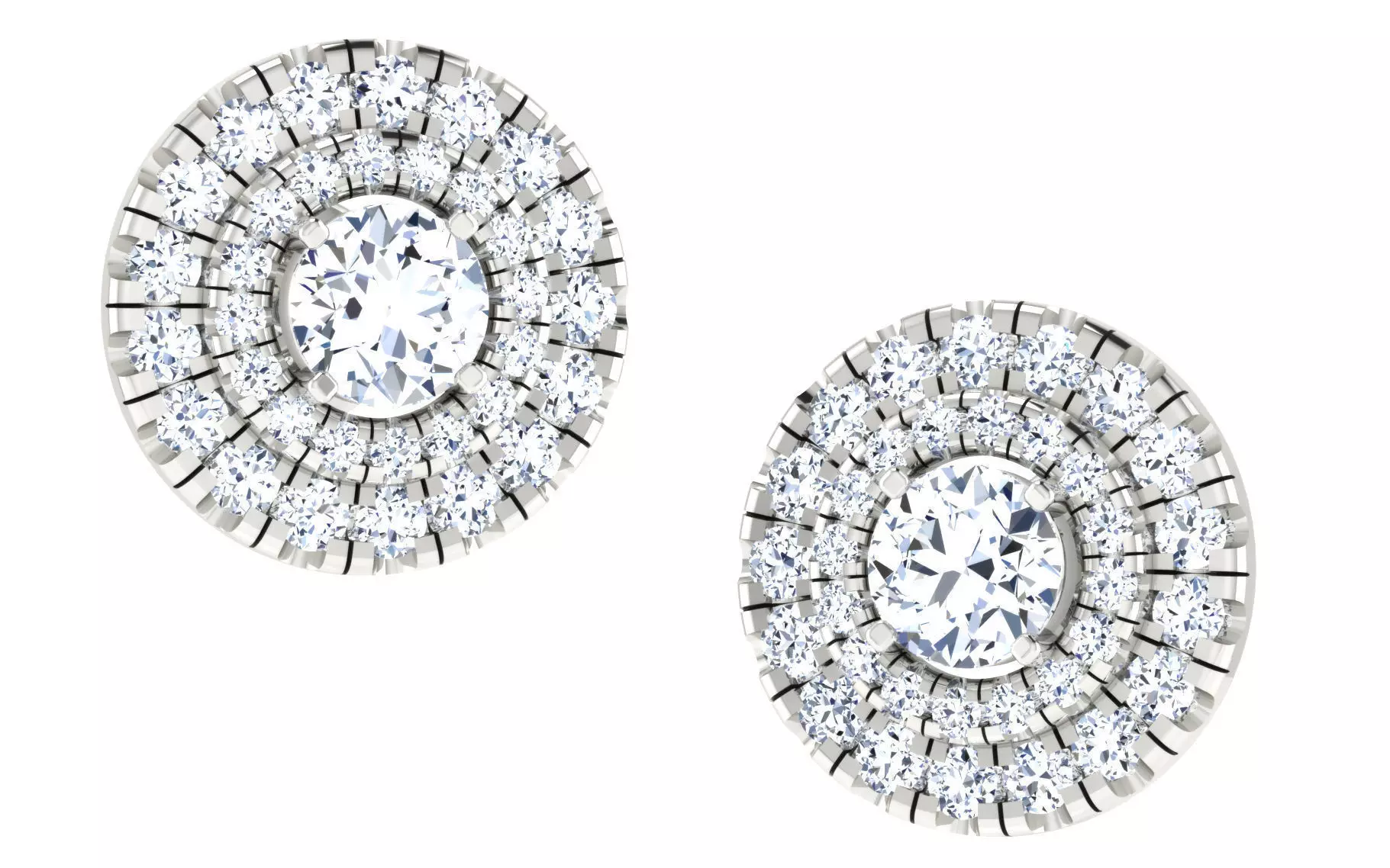 Solitaire pendant-earrings set 3dm stl render detail 3D print 3D print model_0