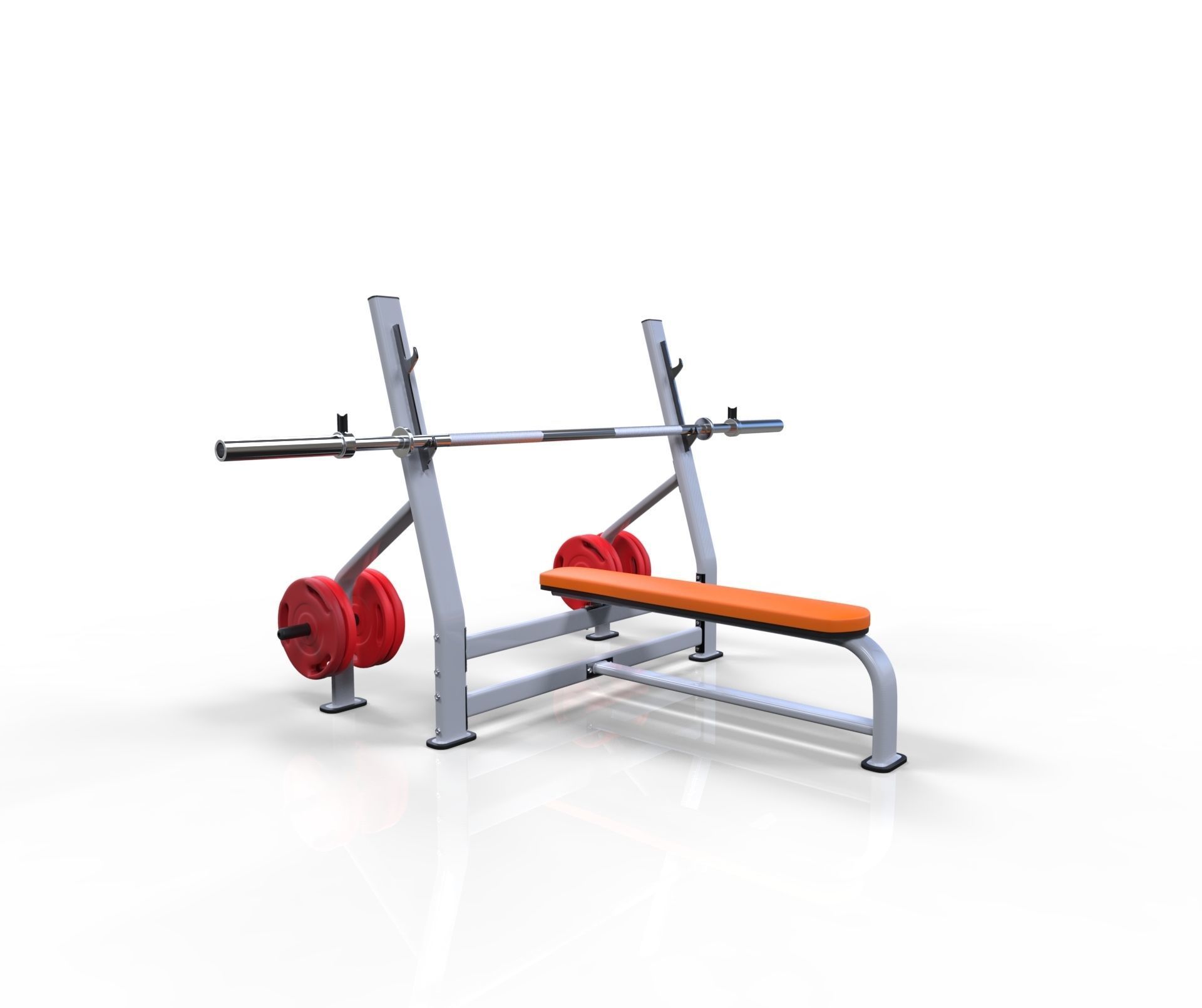 Flat bench press machine  3D model_7