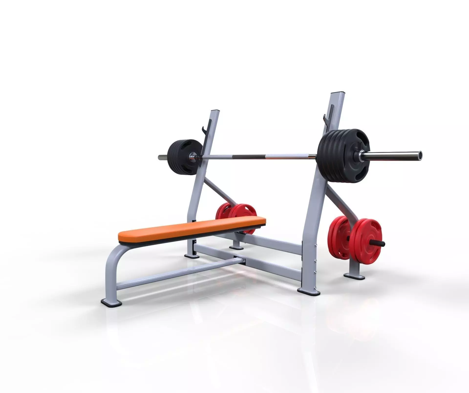 Flat bench press machine  3D model_0