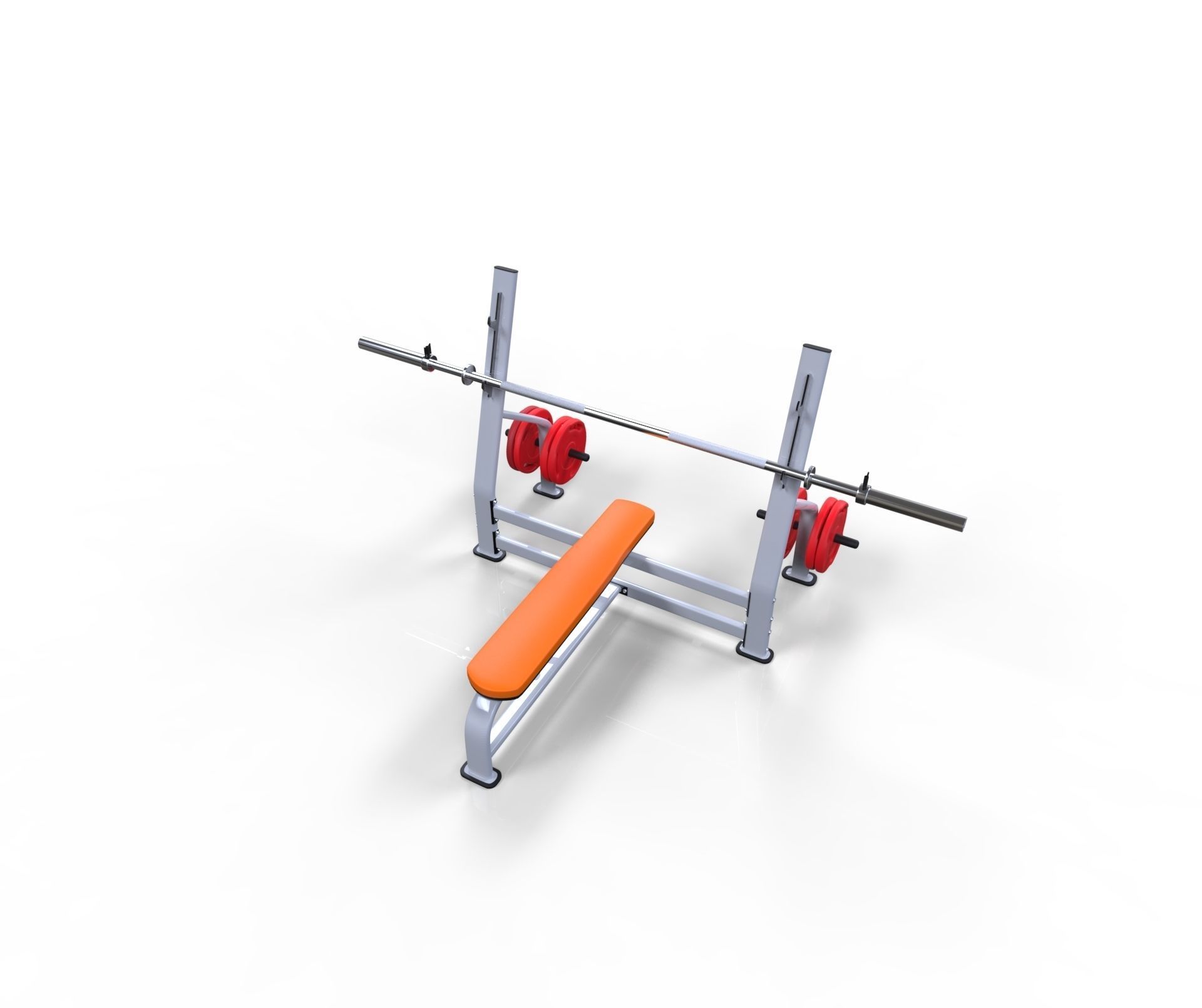 Flat bench press machine  3D model_9