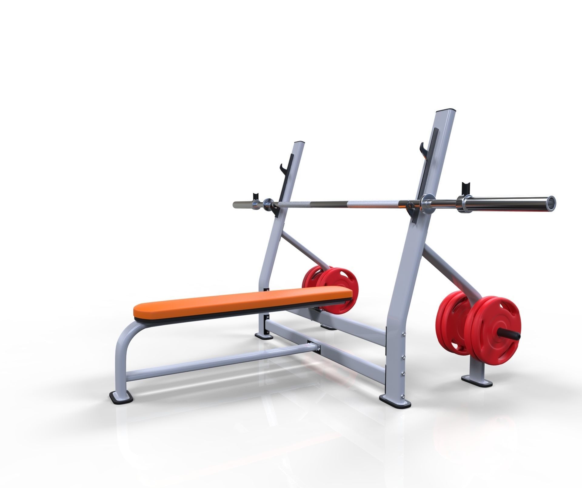 Flat bench press machine  3D model_8