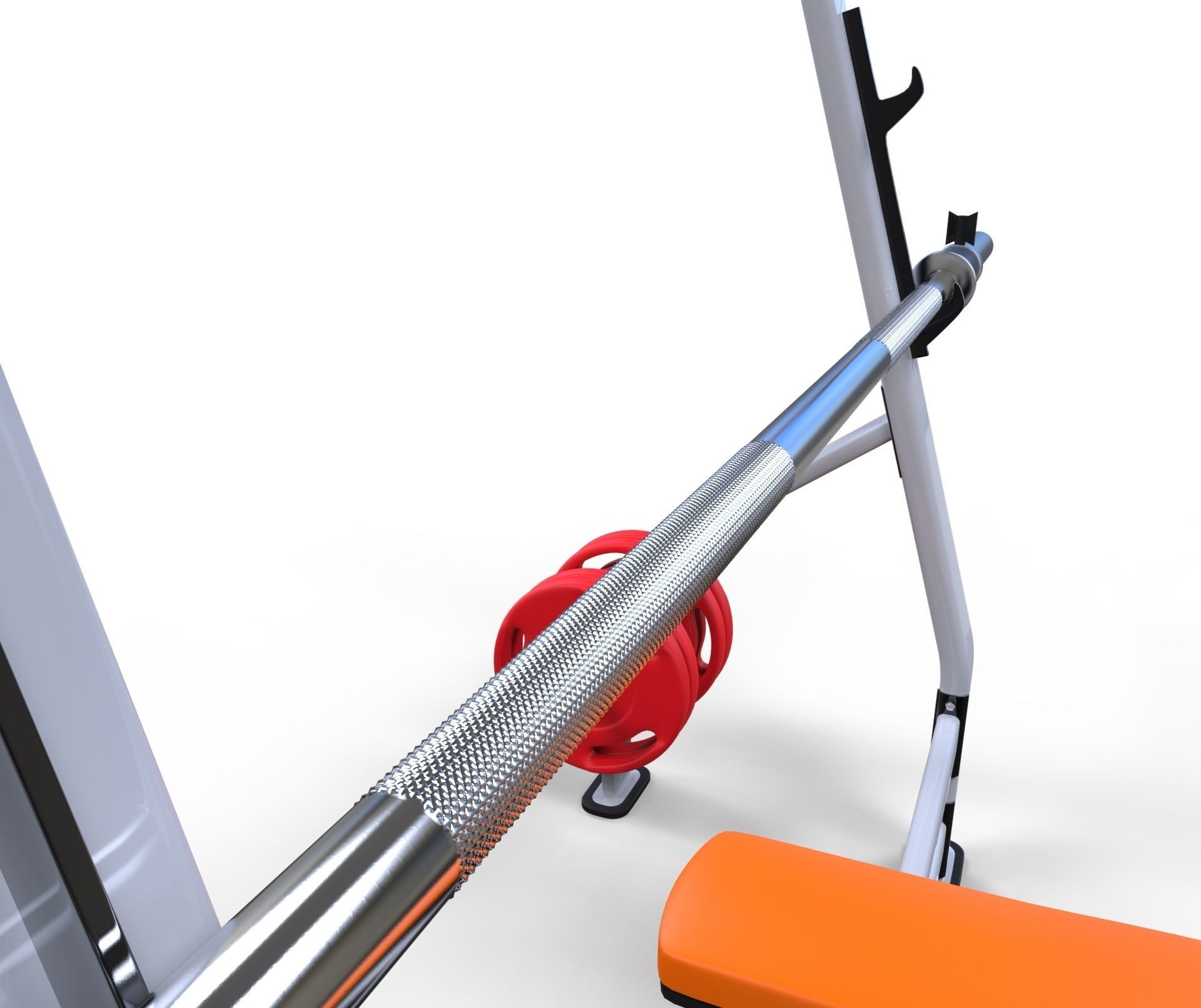 Flat bench press machine  3D model_11