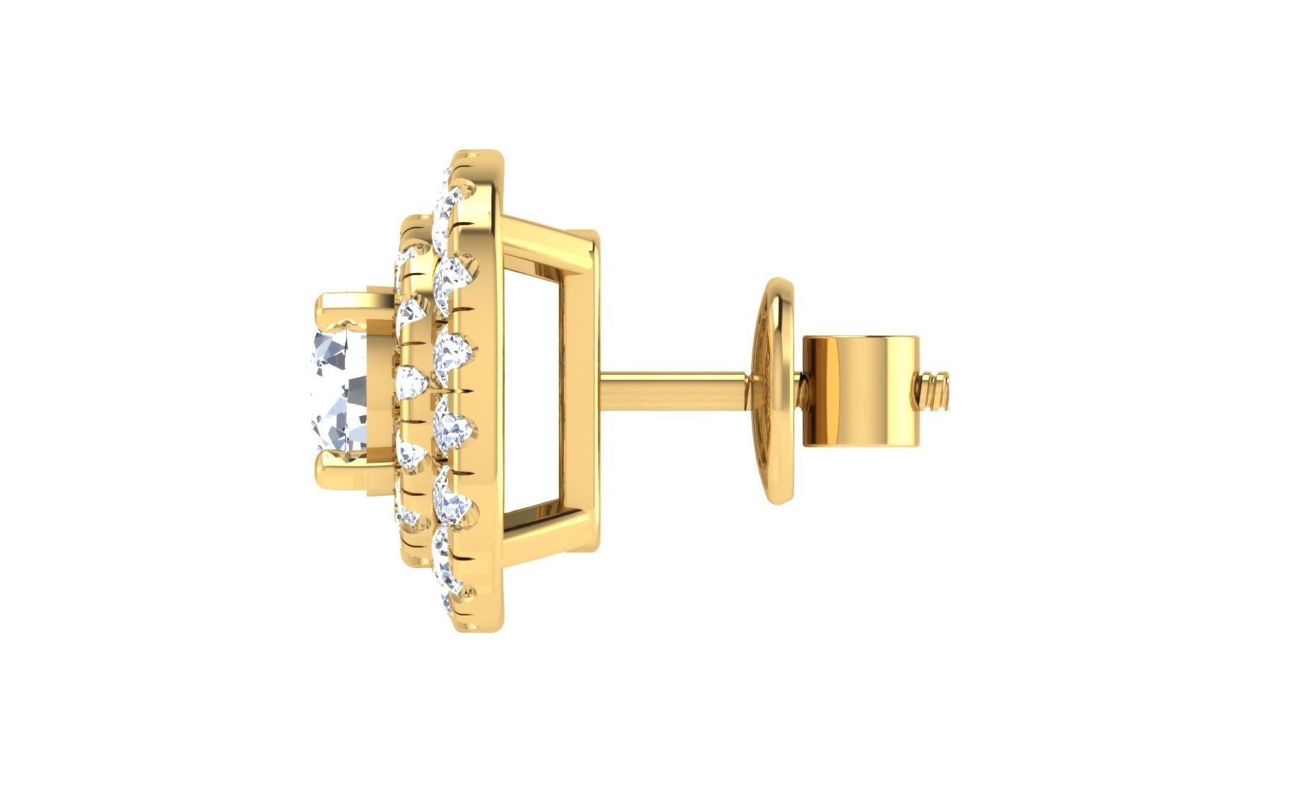 Solitaire pendant-earrings set 3dm stl render detail 3D print 3D print model_6