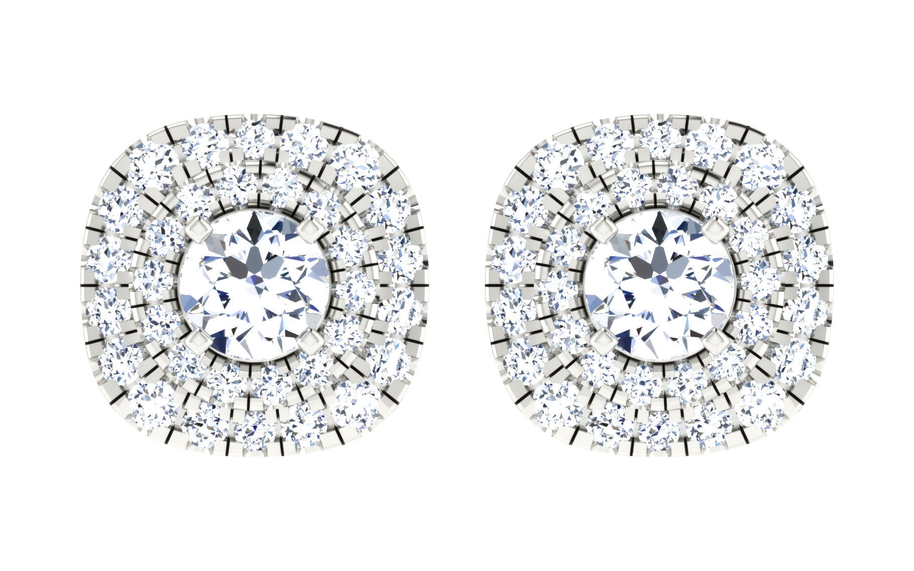 Solitaire pendant-earrings set 3dm stl render detail 3D print 3D print model_20