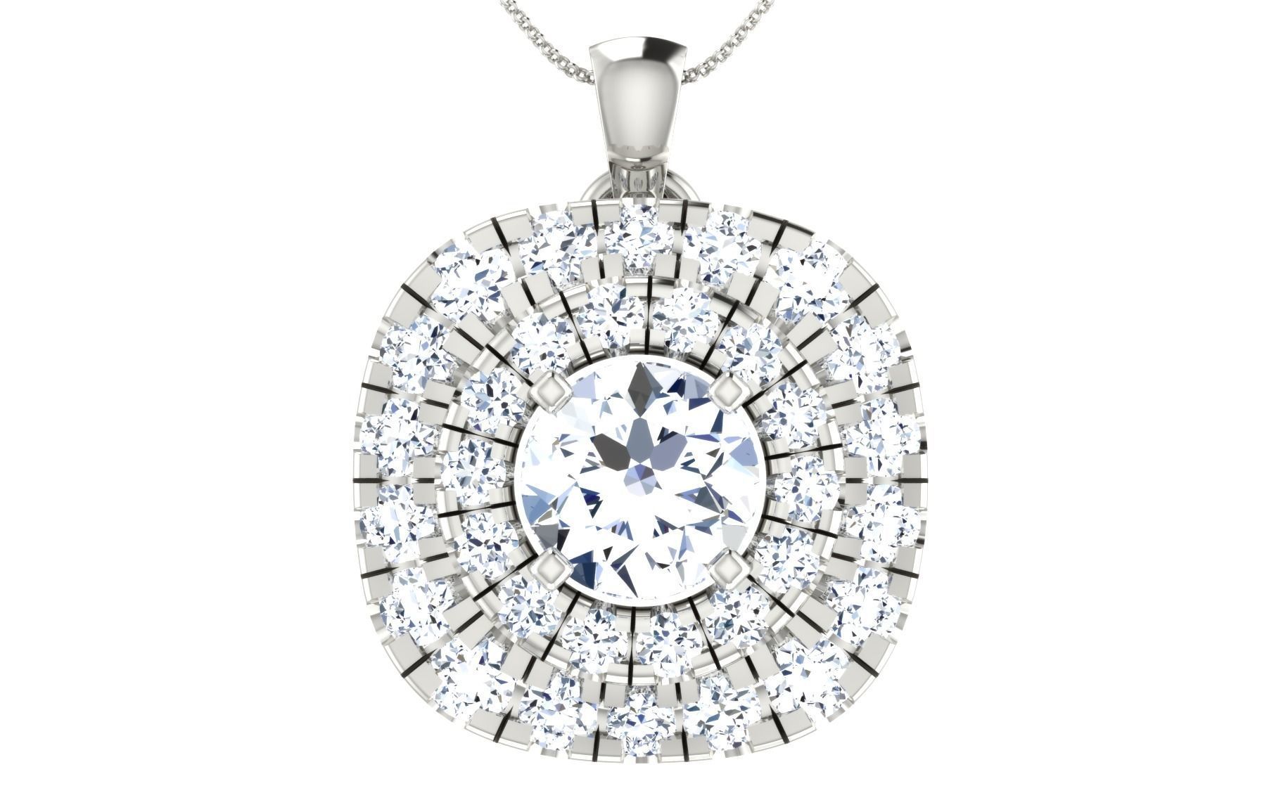 Solitaire pendant-earrings set 3dm stl render detail 3D print 3D print model_48