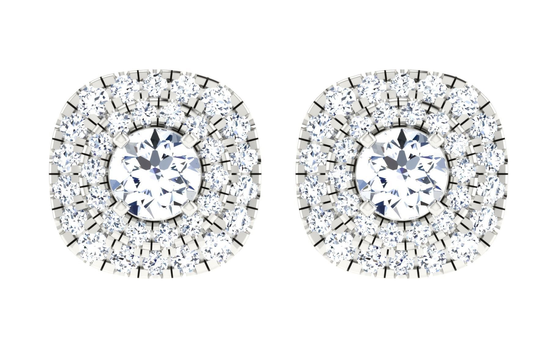 Solitaire pendant-earrings set 3dm stl render detail 3D print 3D print model_21