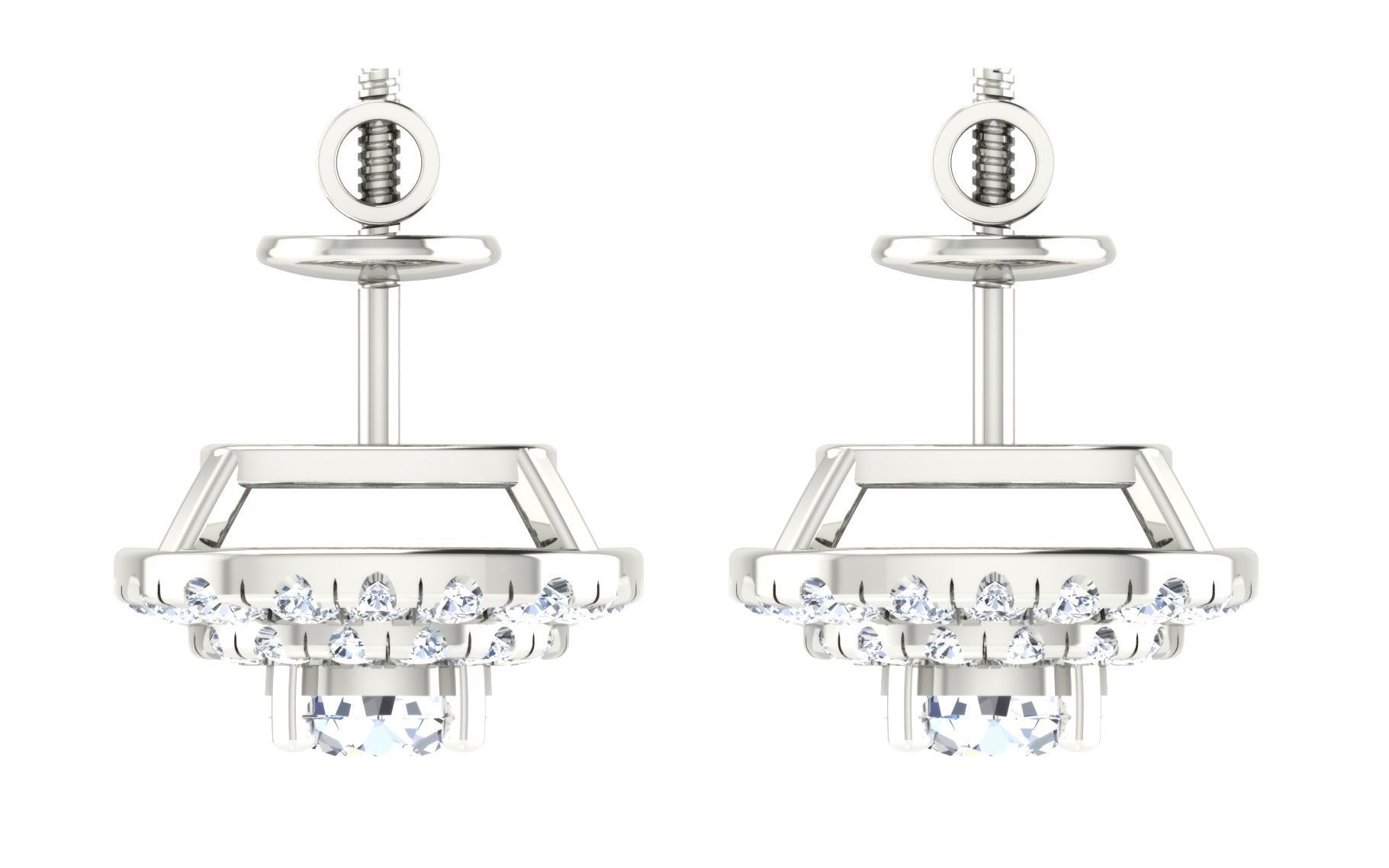 Solitaire pendant-earrings set 3dm stl render detail 3D print 3D print model_23