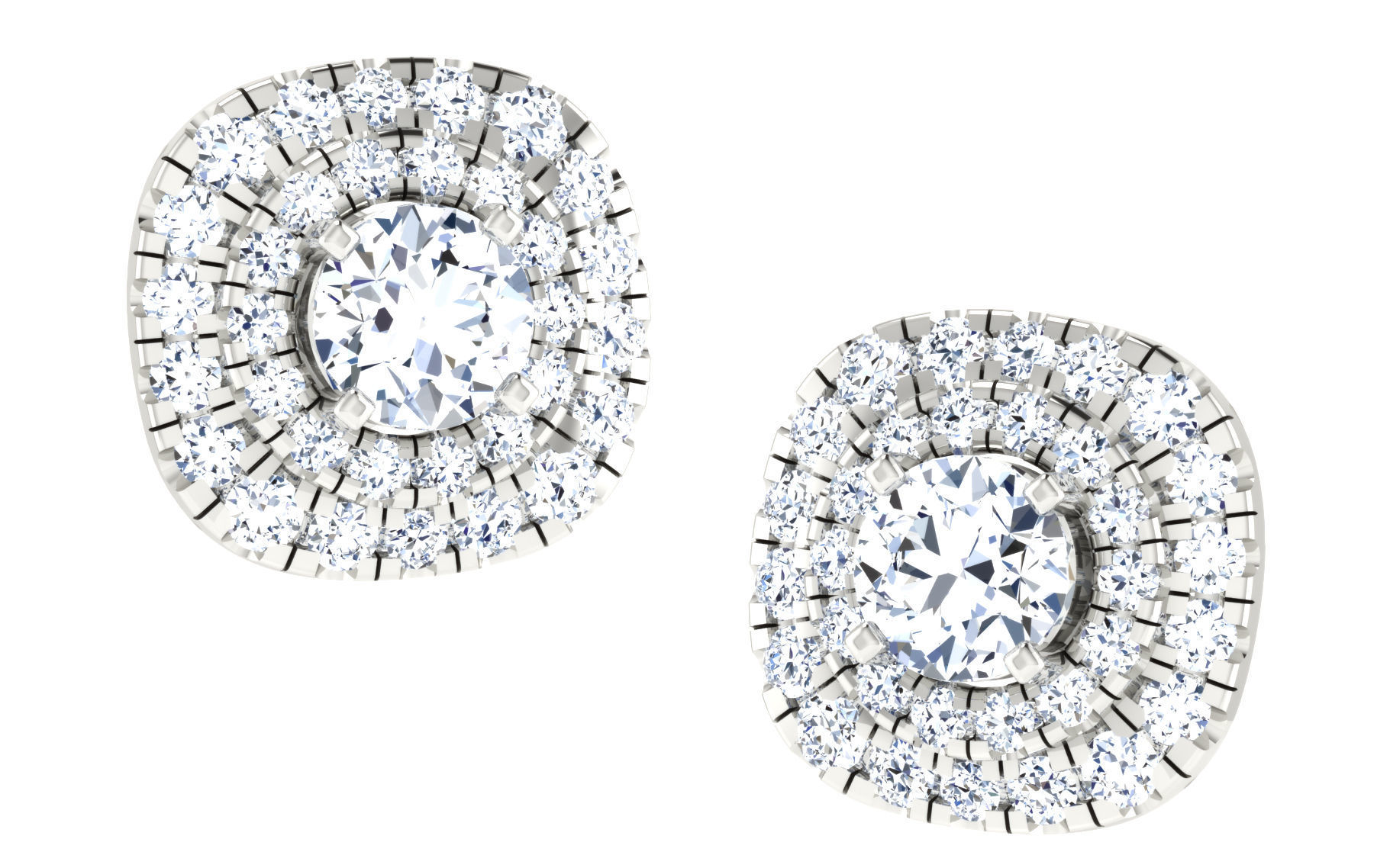 Solitaire pendant-earrings set 3dm stl render detail 3D print 3D print model_18