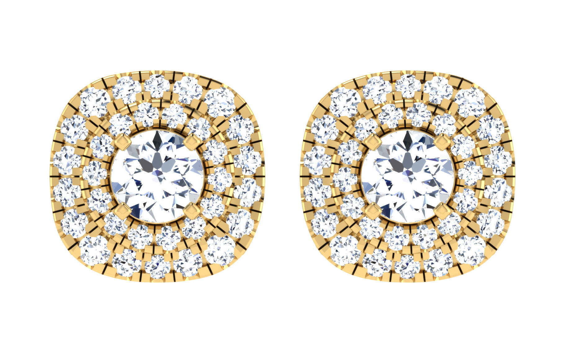 Solitaire pendant-earrings set 3dm stl render detail 3D print 3D print model_3