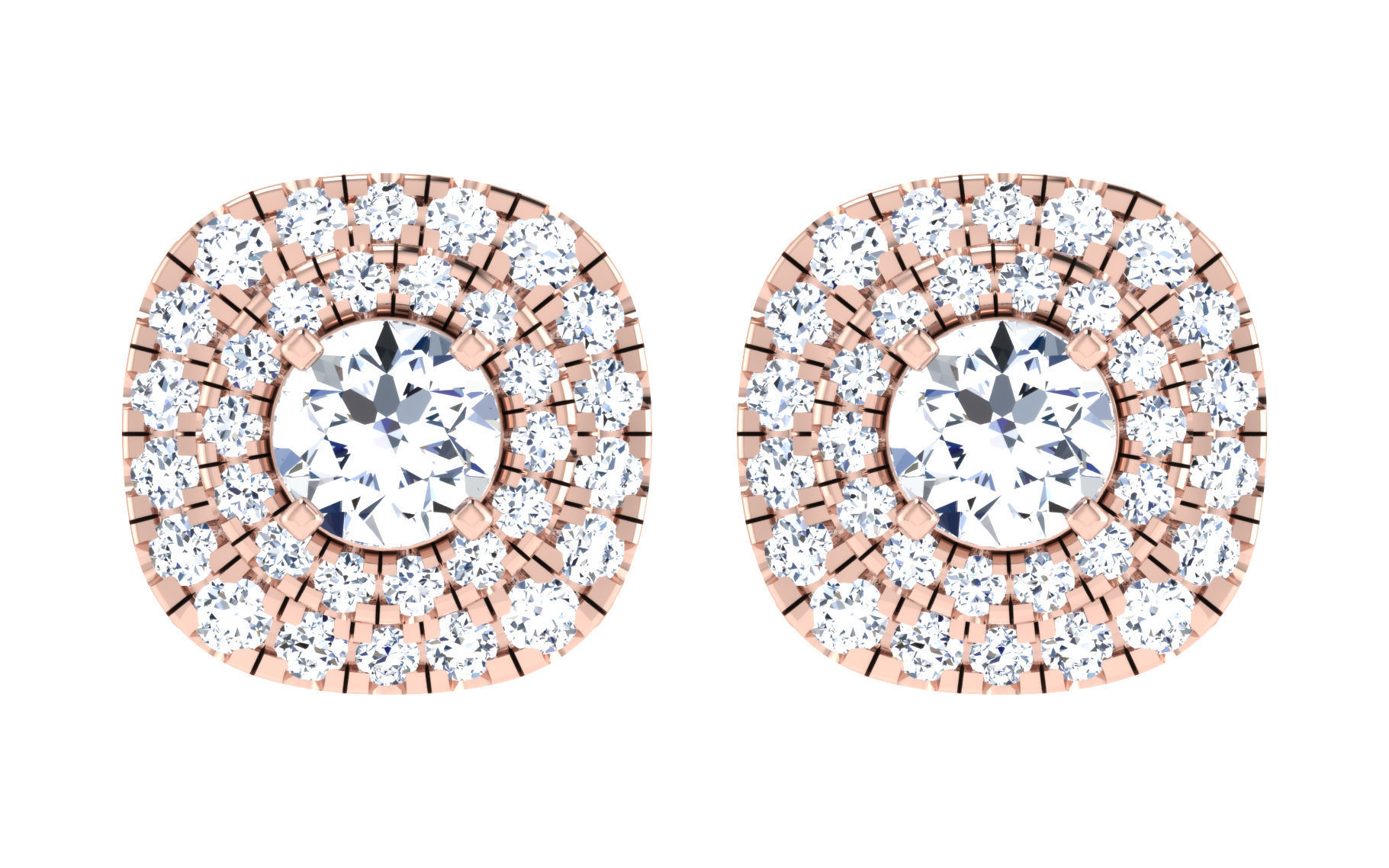 Solitaire pendant-earrings set 3dm stl render detail 3D print 3D print model_15