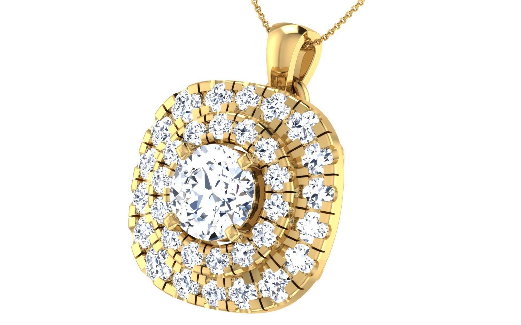 Solitaire pendant-earrings set 3dm stl render detail 3D print 3D print model_31