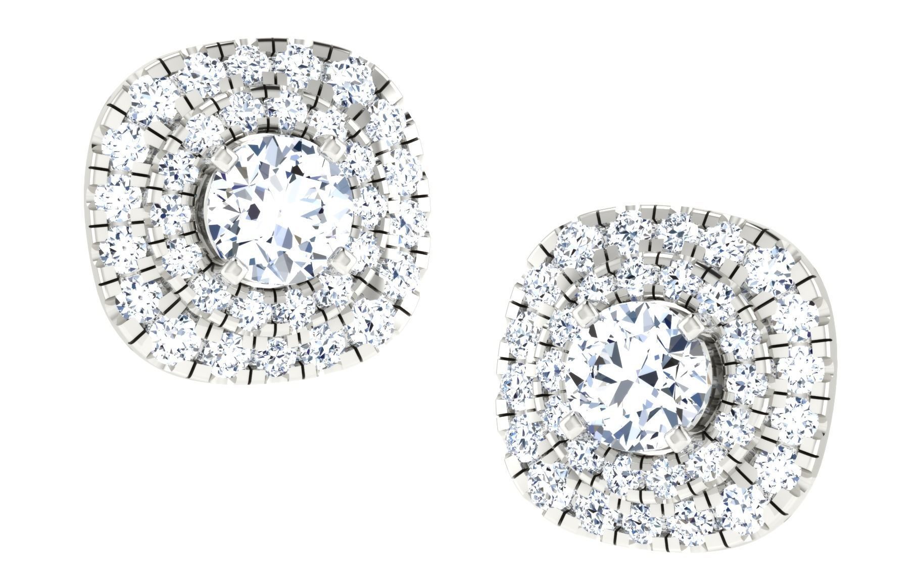 Solitaire pendant-earrings set 3dm stl render detail 3D print 3D print model_19