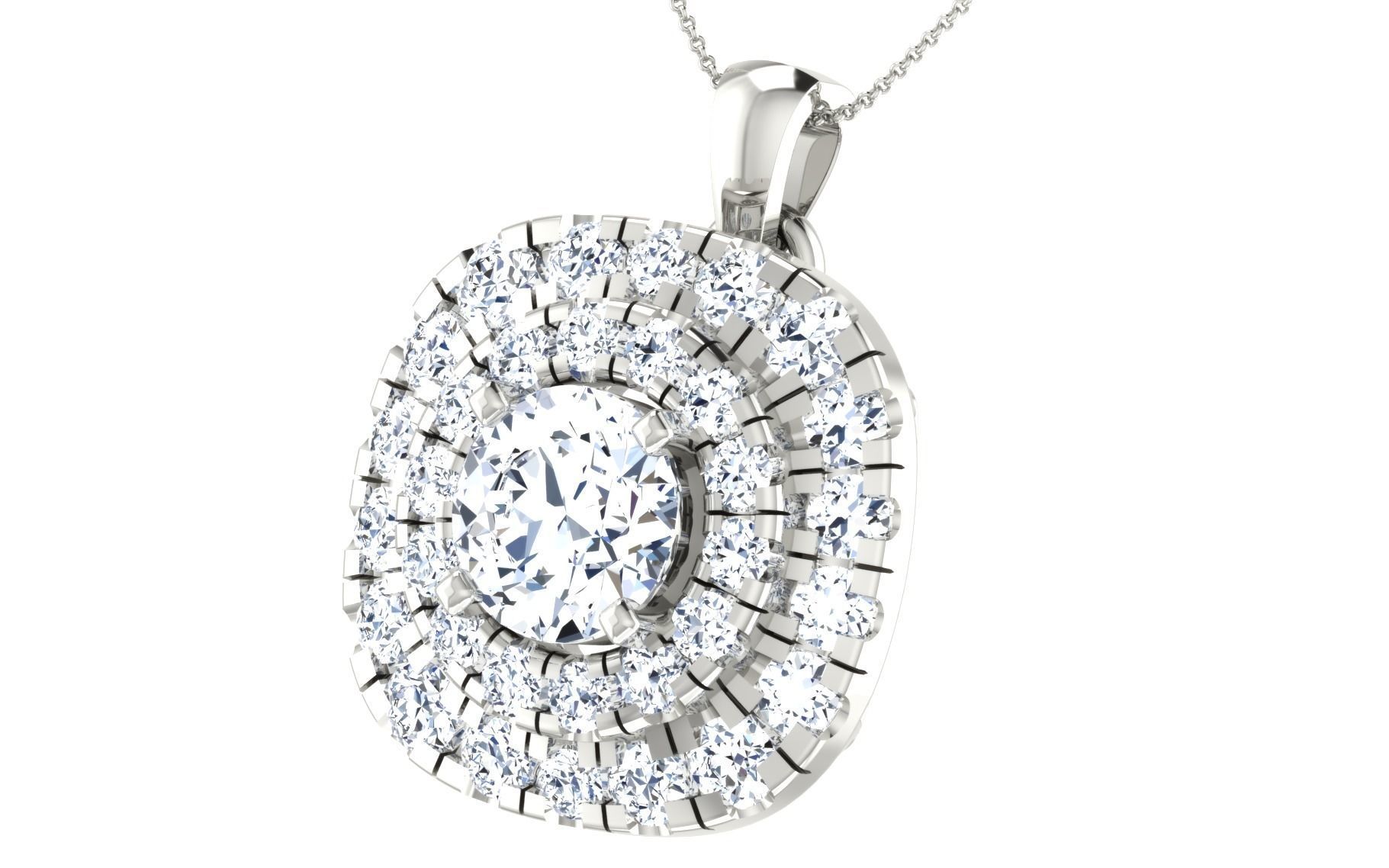 Solitaire pendant-earrings set 3dm stl render detail 3D print 3D print model_44