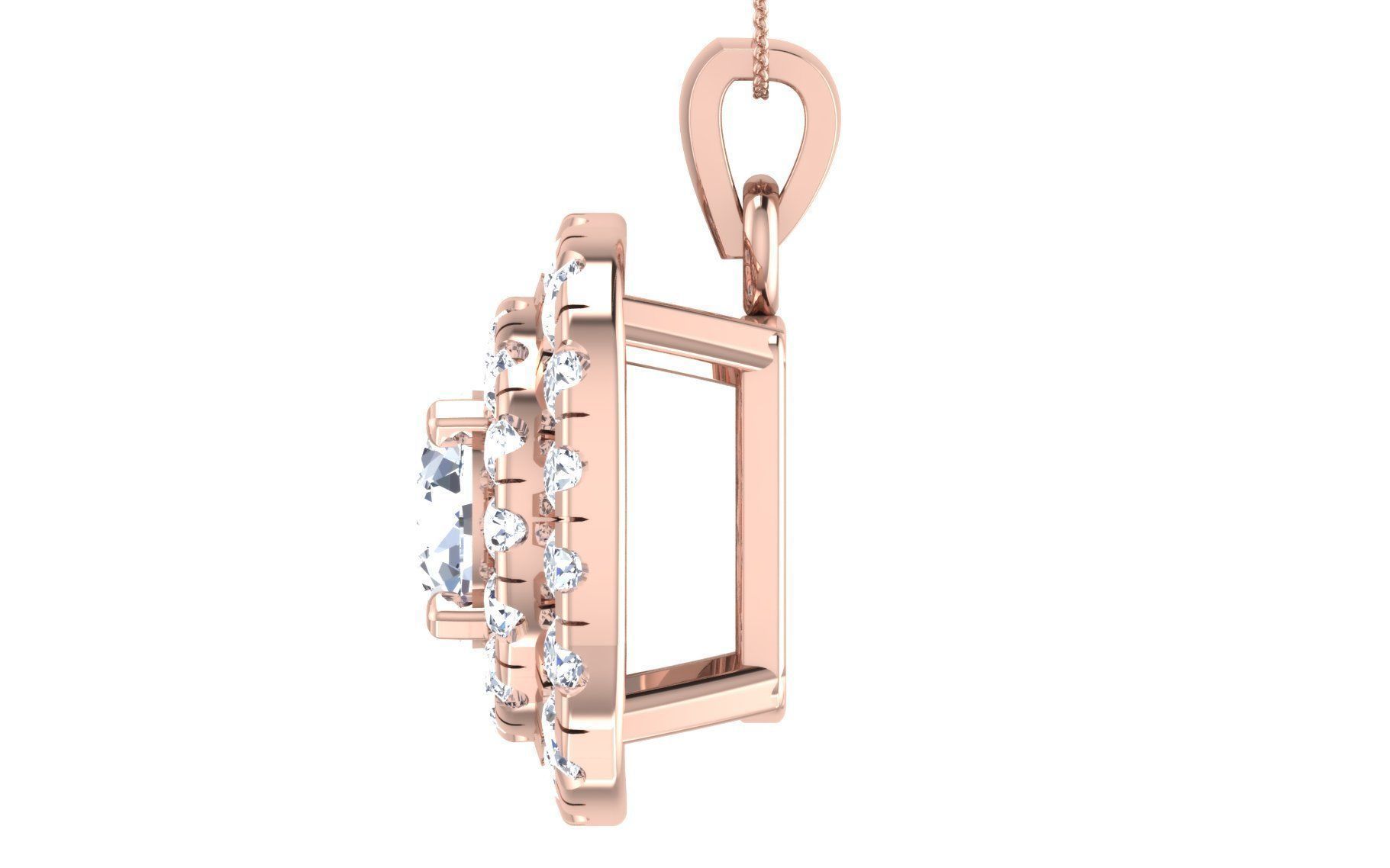 Solitaire pendant-earrings set 3dm stl render detail 3D print 3D print model_33