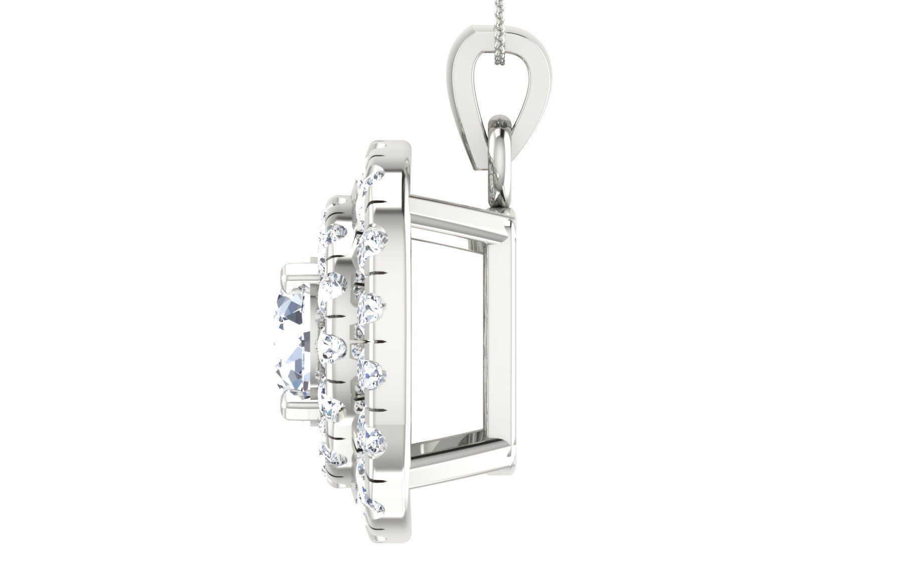 Solitaire pendant-earrings set 3dm stl render detail 3D print 3D print model_41