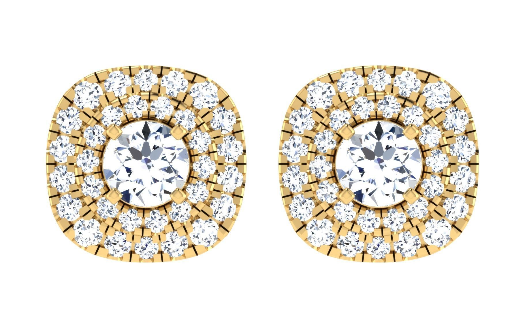 Solitaire pendant-earrings set 3dm stl render detail 3D print 3D print model_4