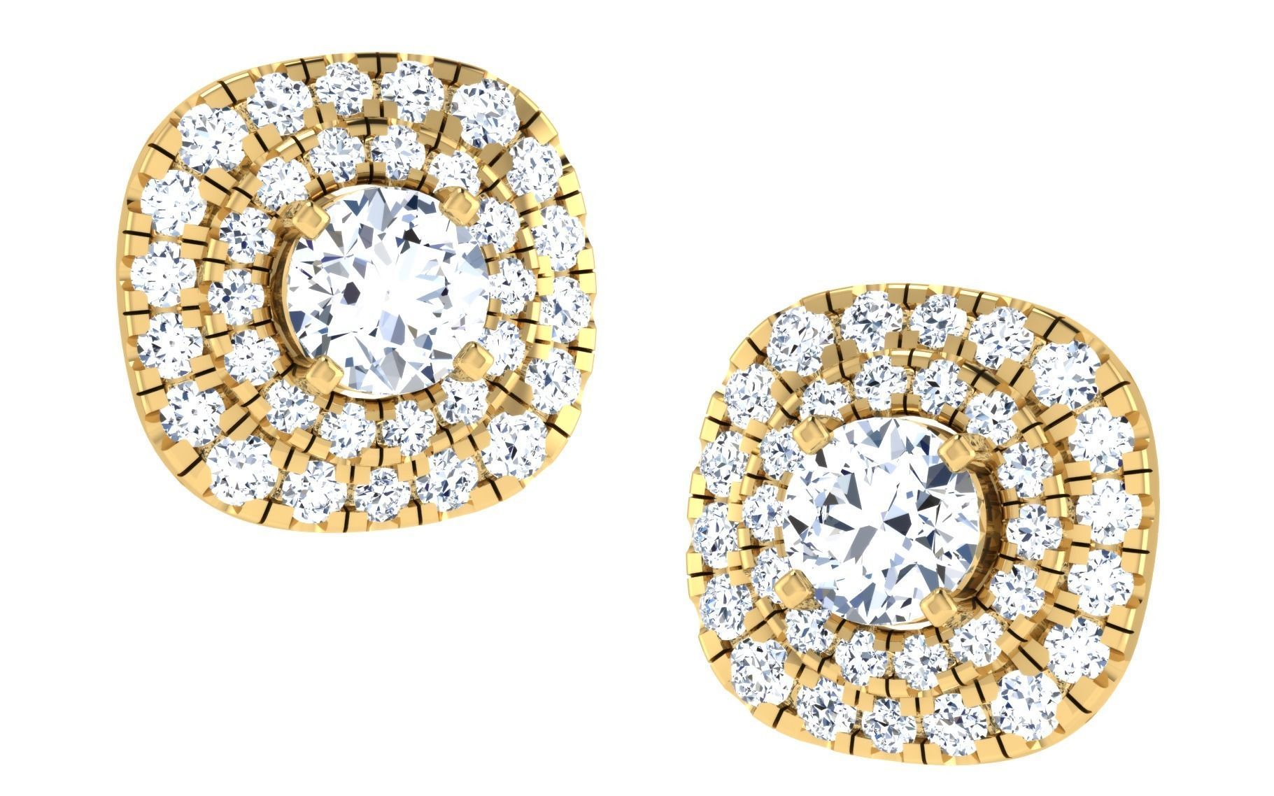 Solitaire pendant-earrings set 3dm stl render detail 3D print 3D print model_2