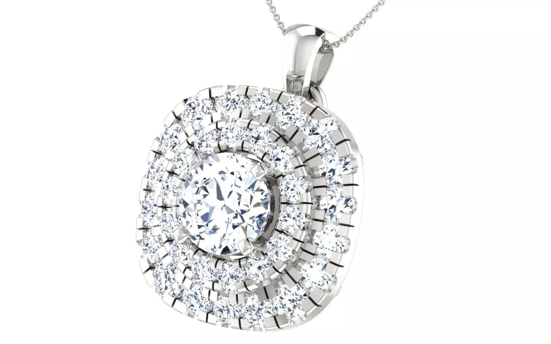 Solitaire pendant-earrings set 3dm stl render detail 3D print 3D print model_0