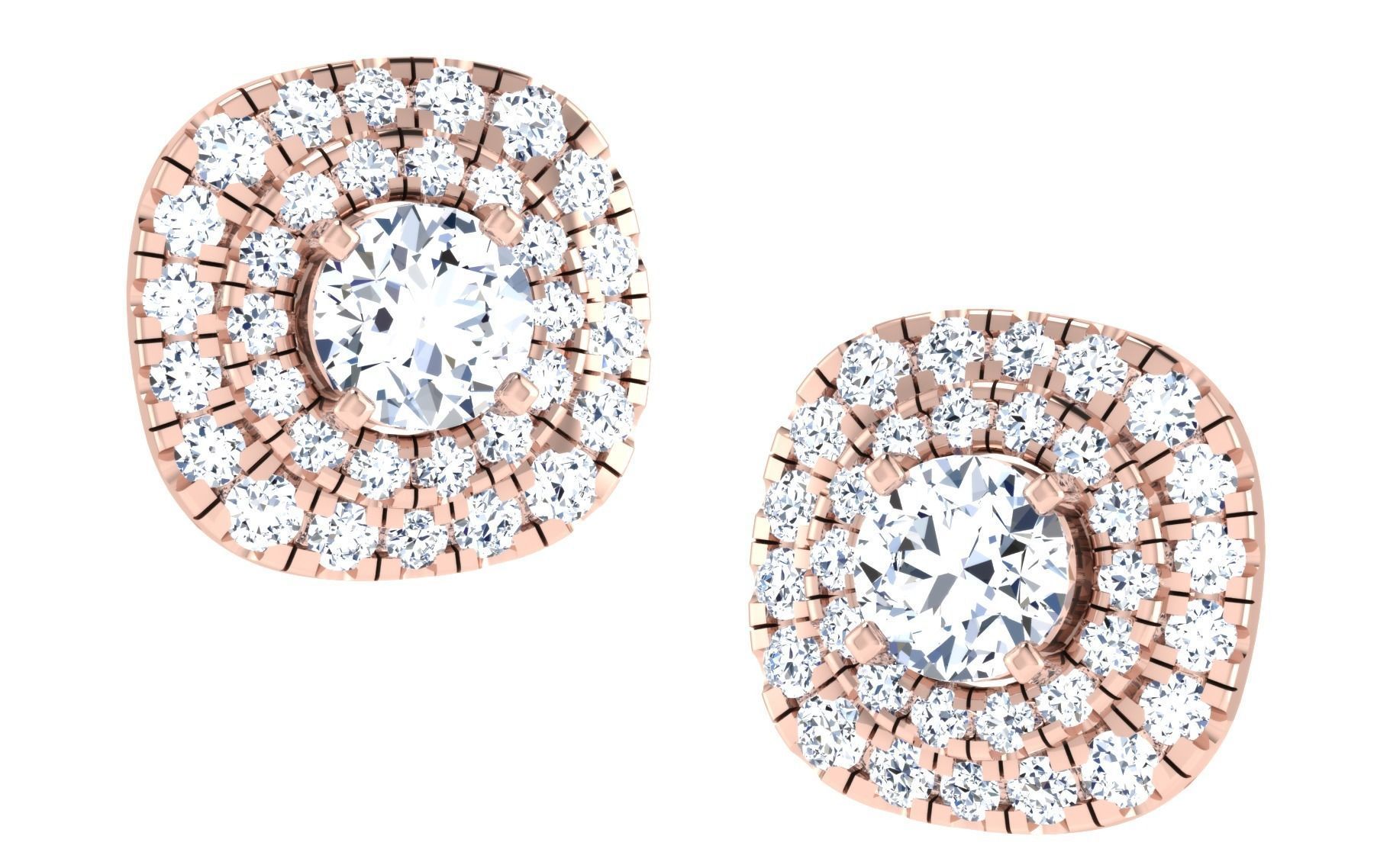 Solitaire pendant-earrings set 3dm stl render detail 3D print 3D print model_13