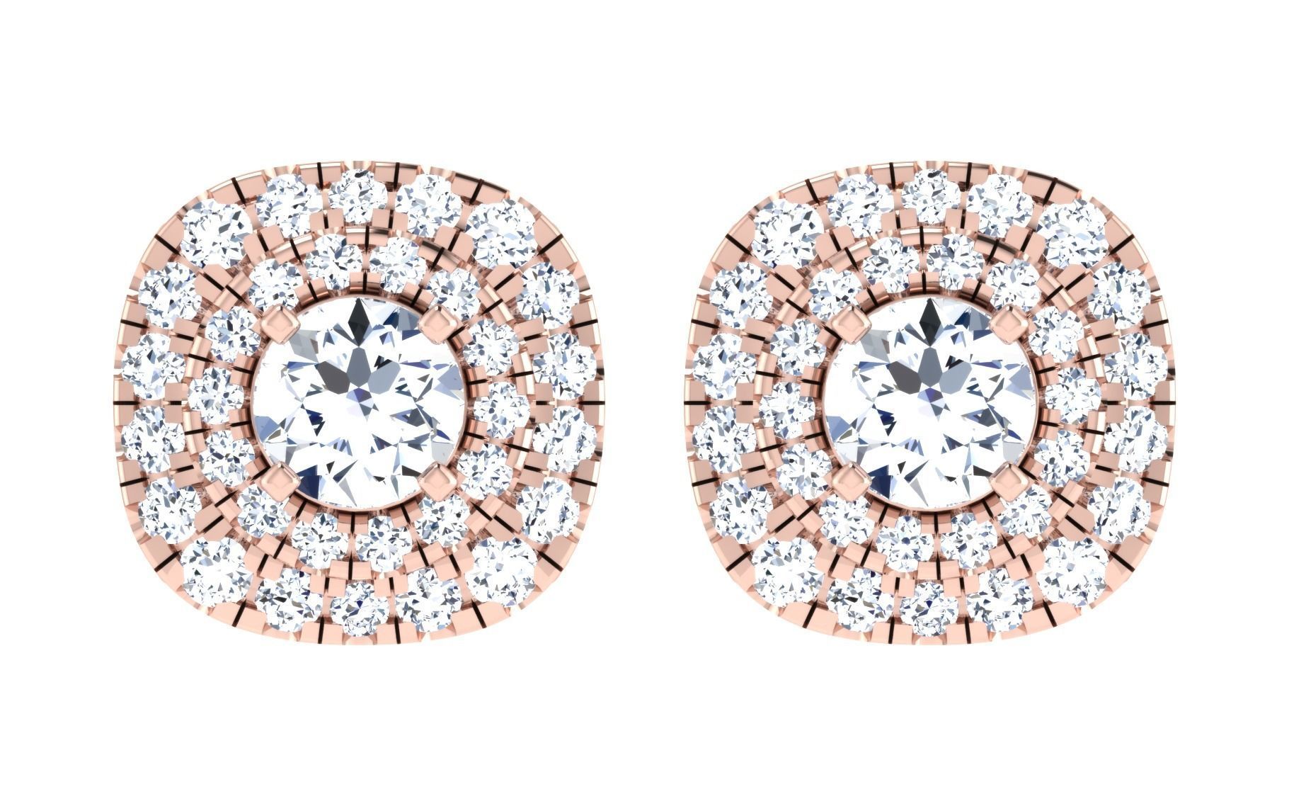 Solitaire pendant-earrings set 3dm stl render detail 3D print 3D print model_16