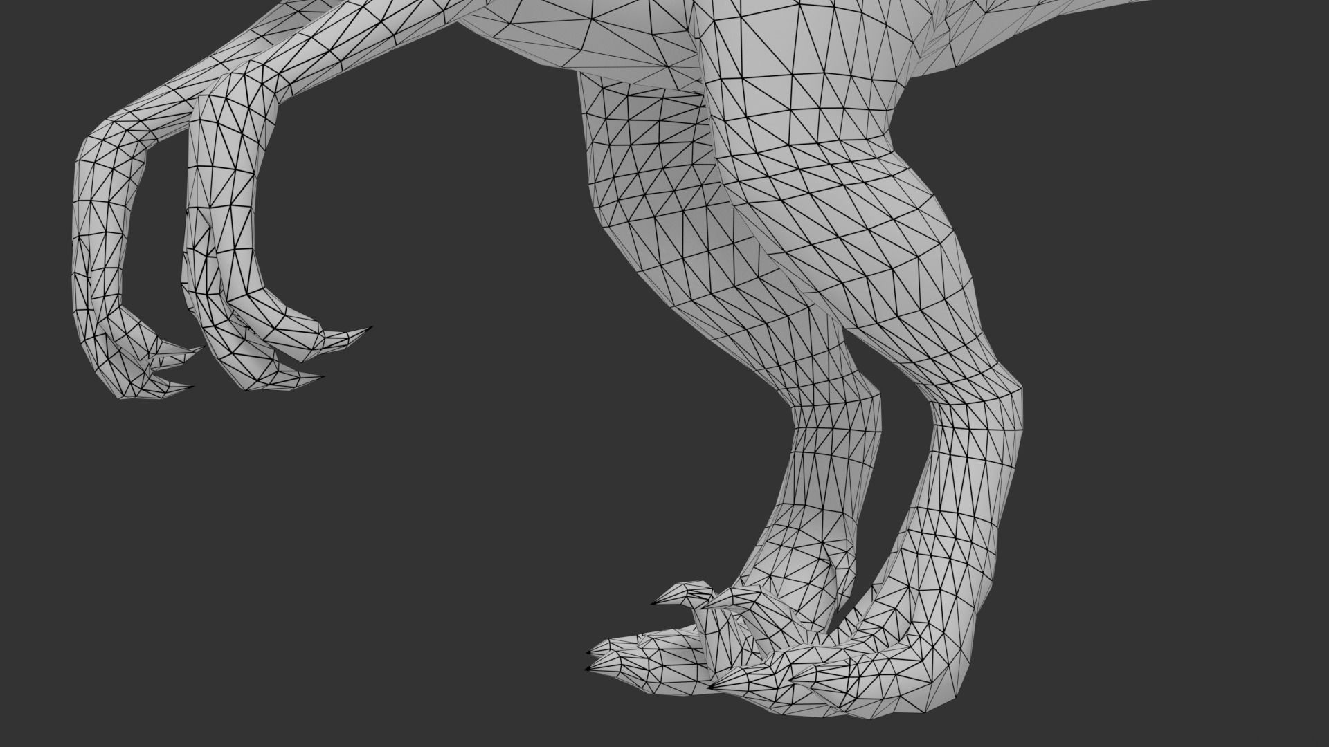 Velociraptor dinosaur Low-poly 3D model_6