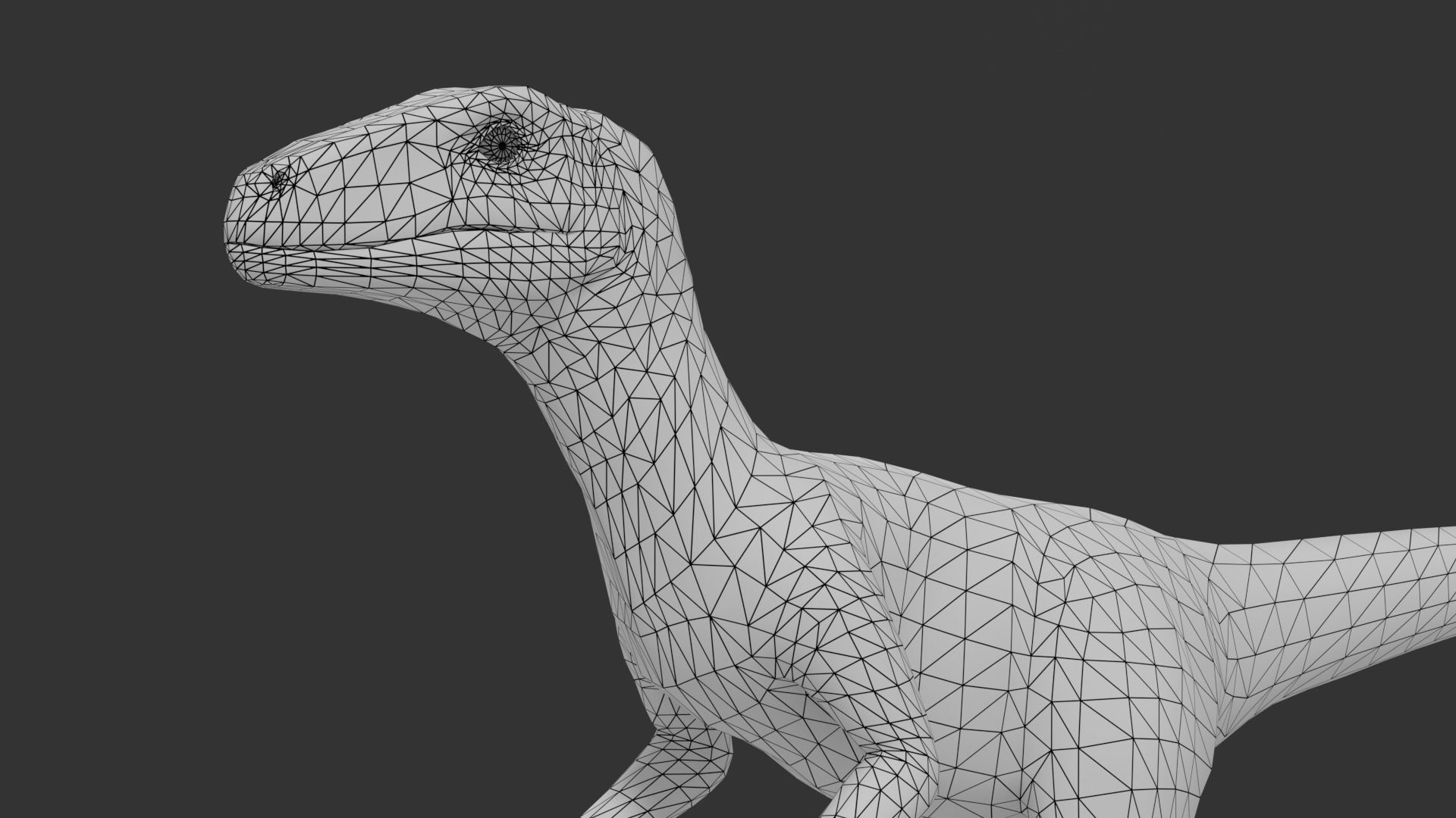 Velociraptor dinosaur Low-poly 3D model_3